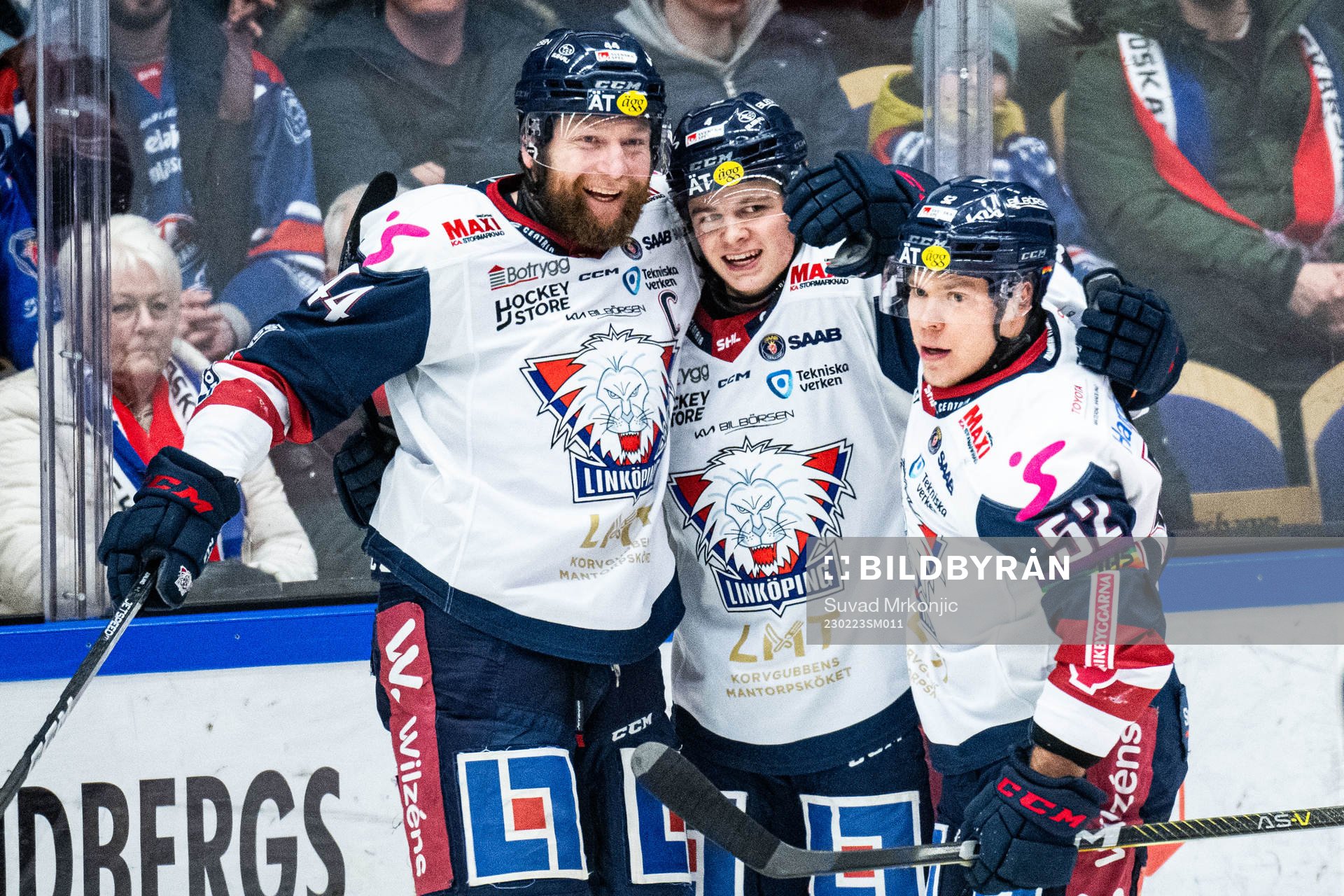 Linköpings Mattias Hävelid jublar med lagkamrater