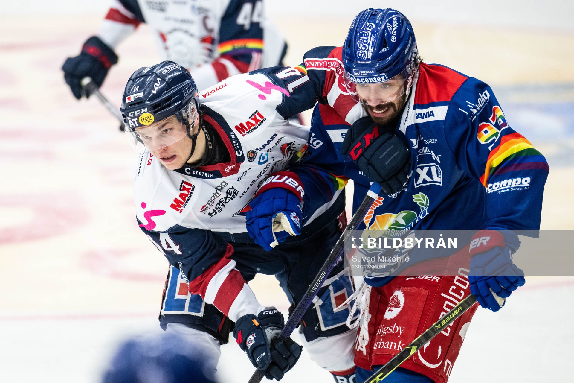 Linköpings Arvid Costmar och Oskarshamns Cameron Brace