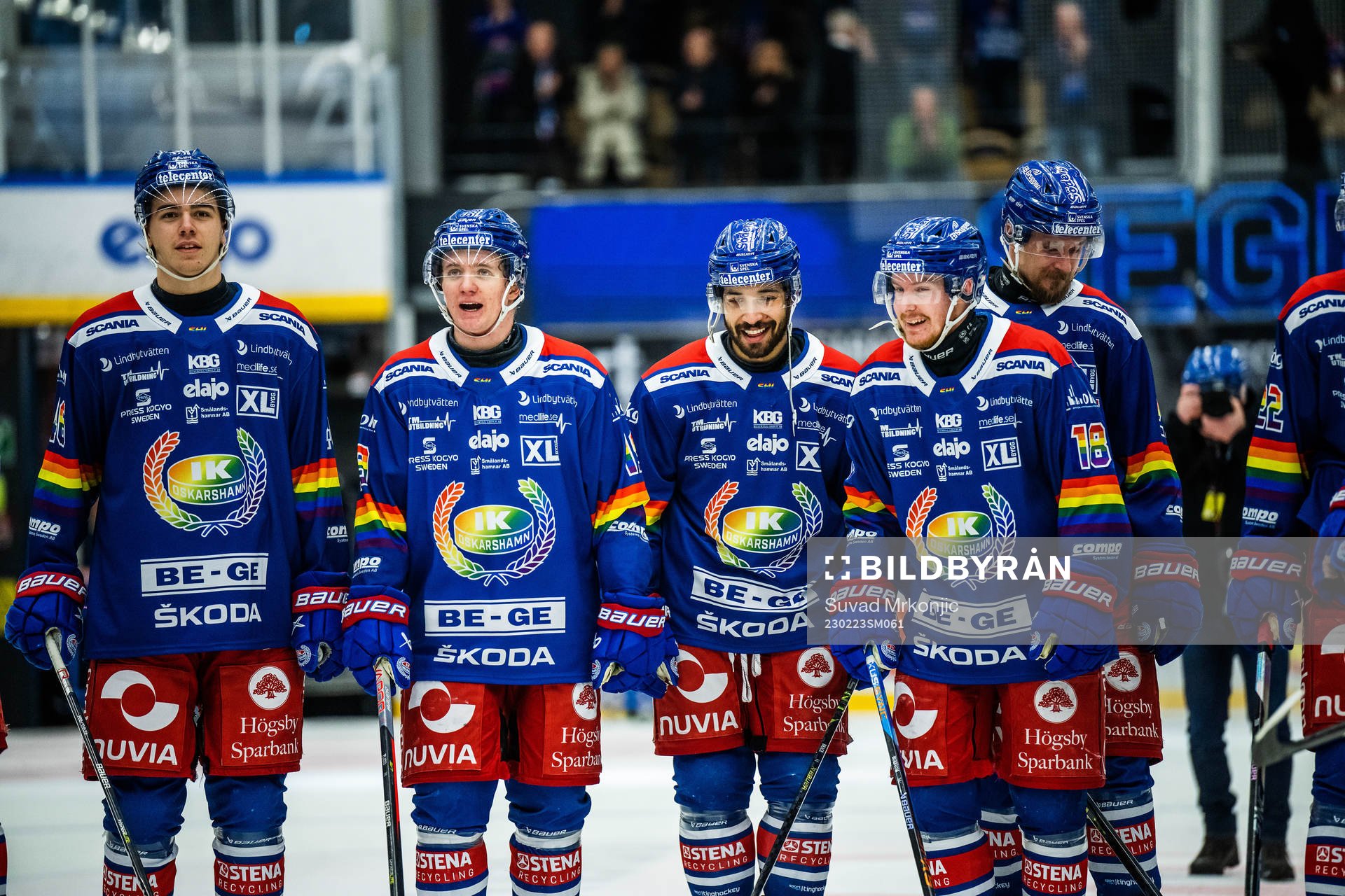 Oskarshamns Liam Svensson, Lukas Pilö, Cameron Brace och