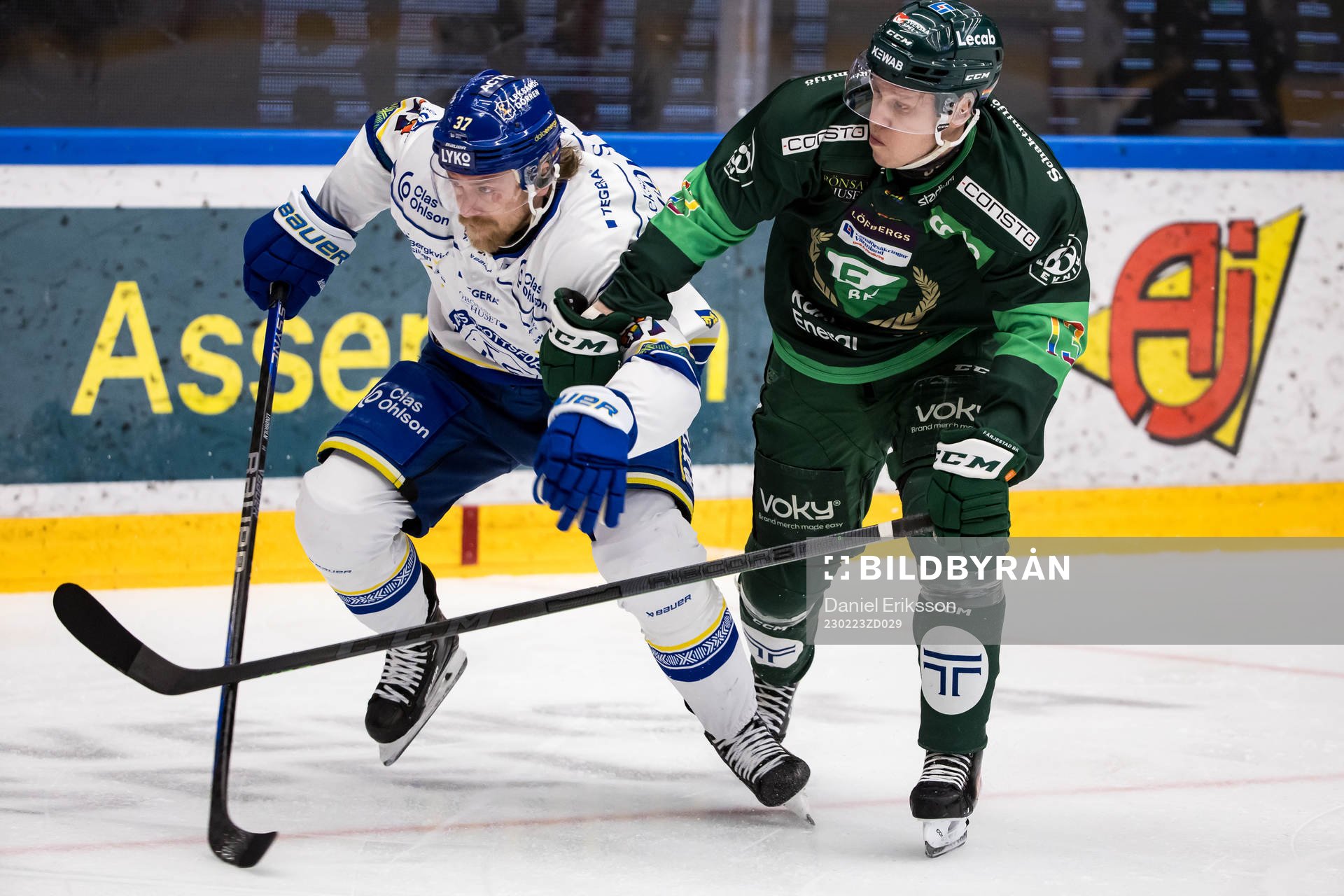 Leksands Anton Lindholm och Färjestads Daniel Viksten