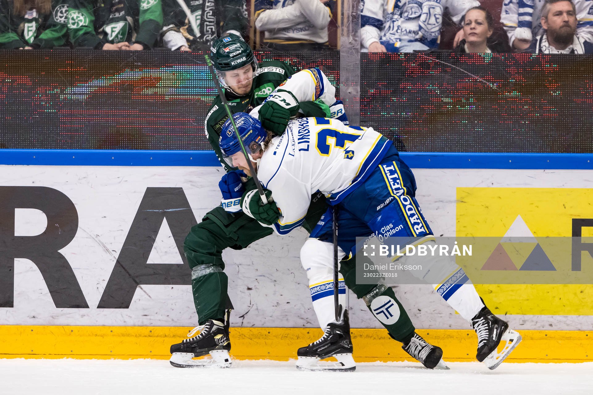Färjestads Eric Engstrand och Leksands Anton Lindholm