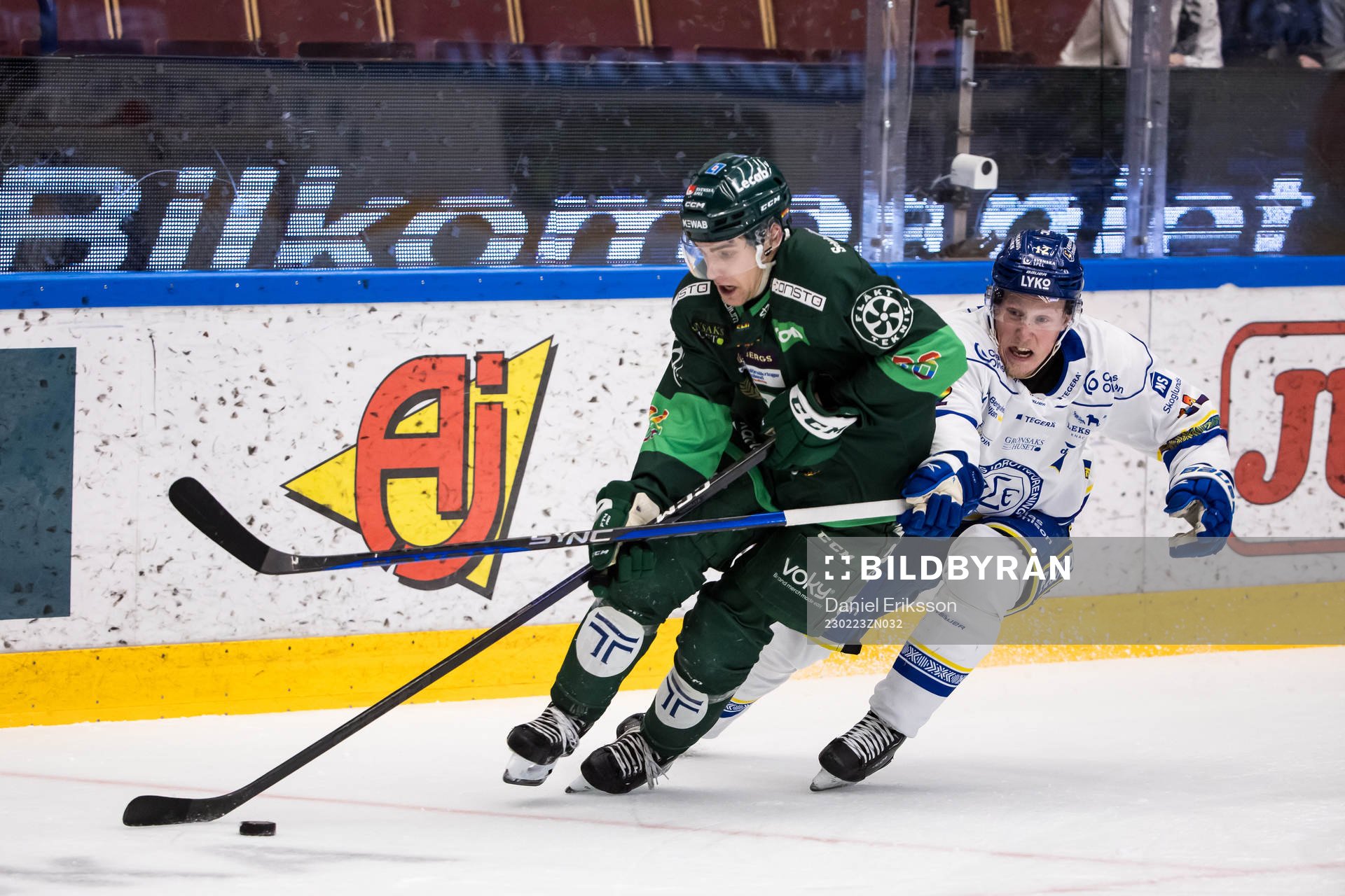 Färjestads Joel Nyman och Leksands Kalle Östman