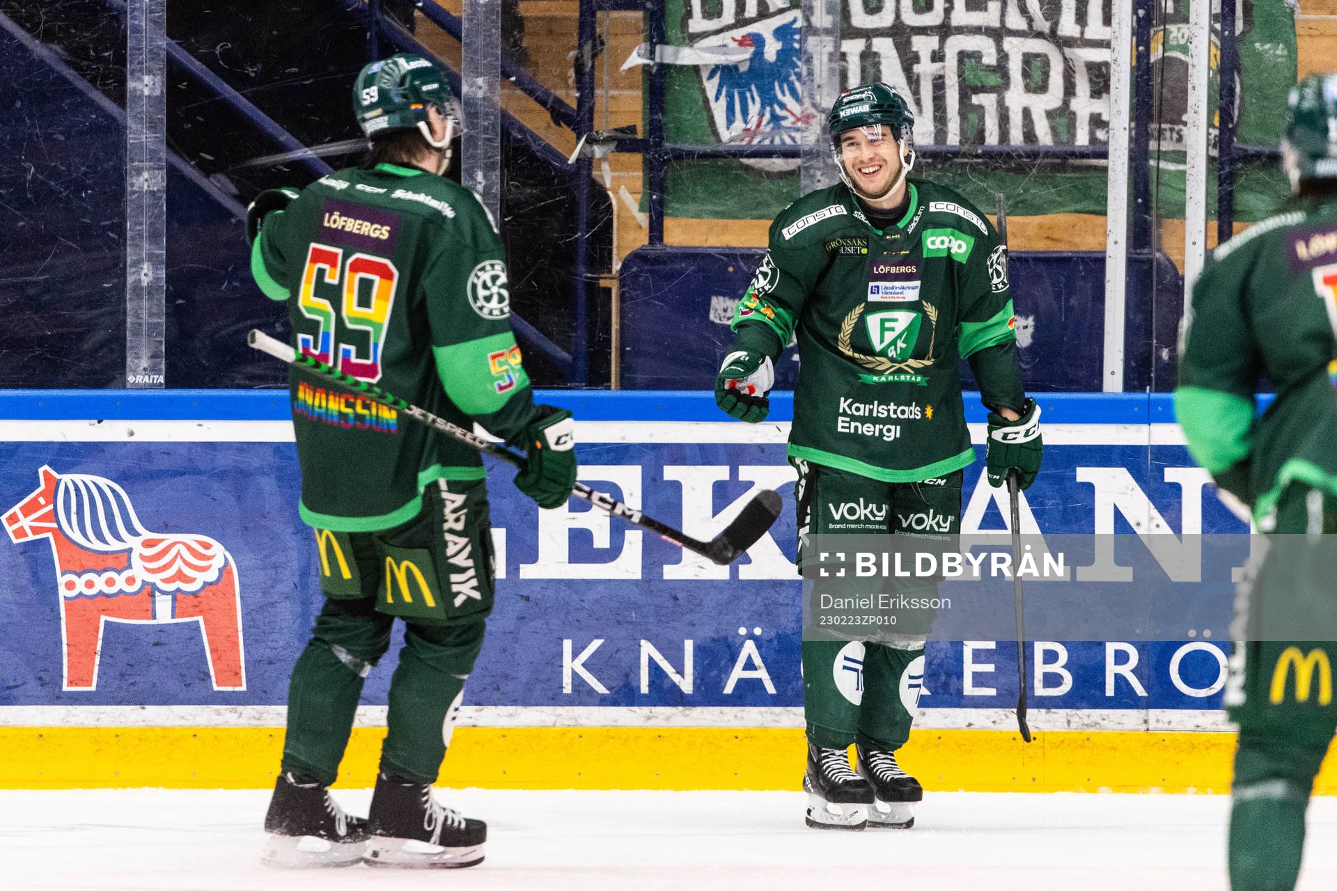 Färjestads Michael Lindqvist jublar