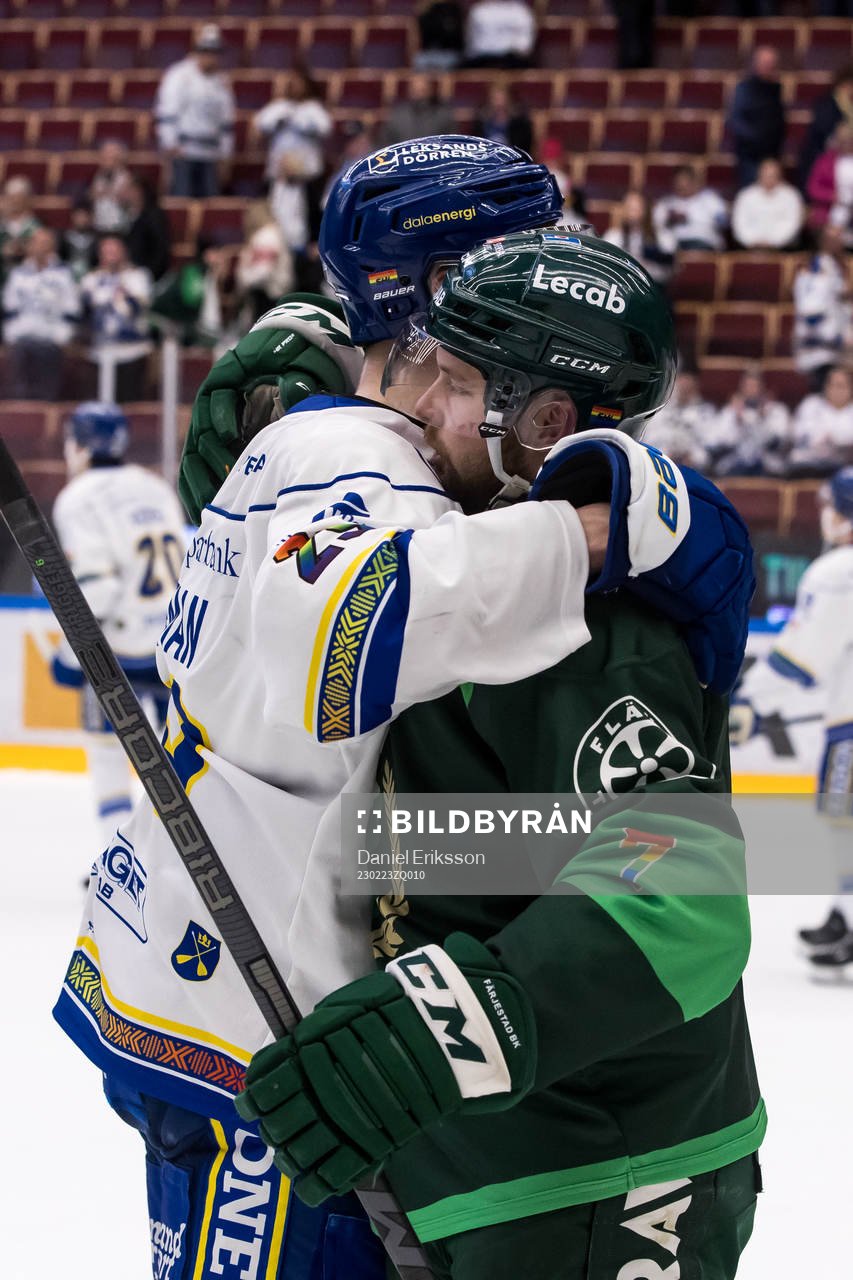 Färjestads Axel Bergkvist och Leksands Emil Heineman