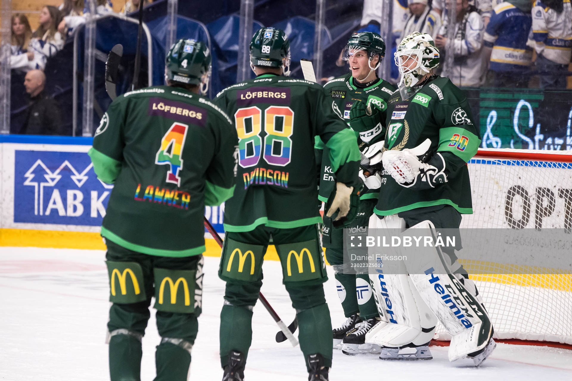 Färjestads spelarna jublar