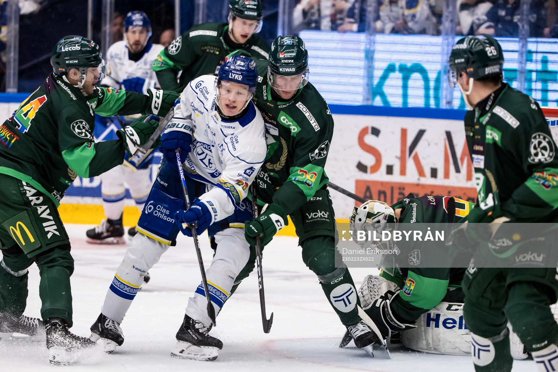 Leksands Emil Heineman och Färjestads Mattias Göransson