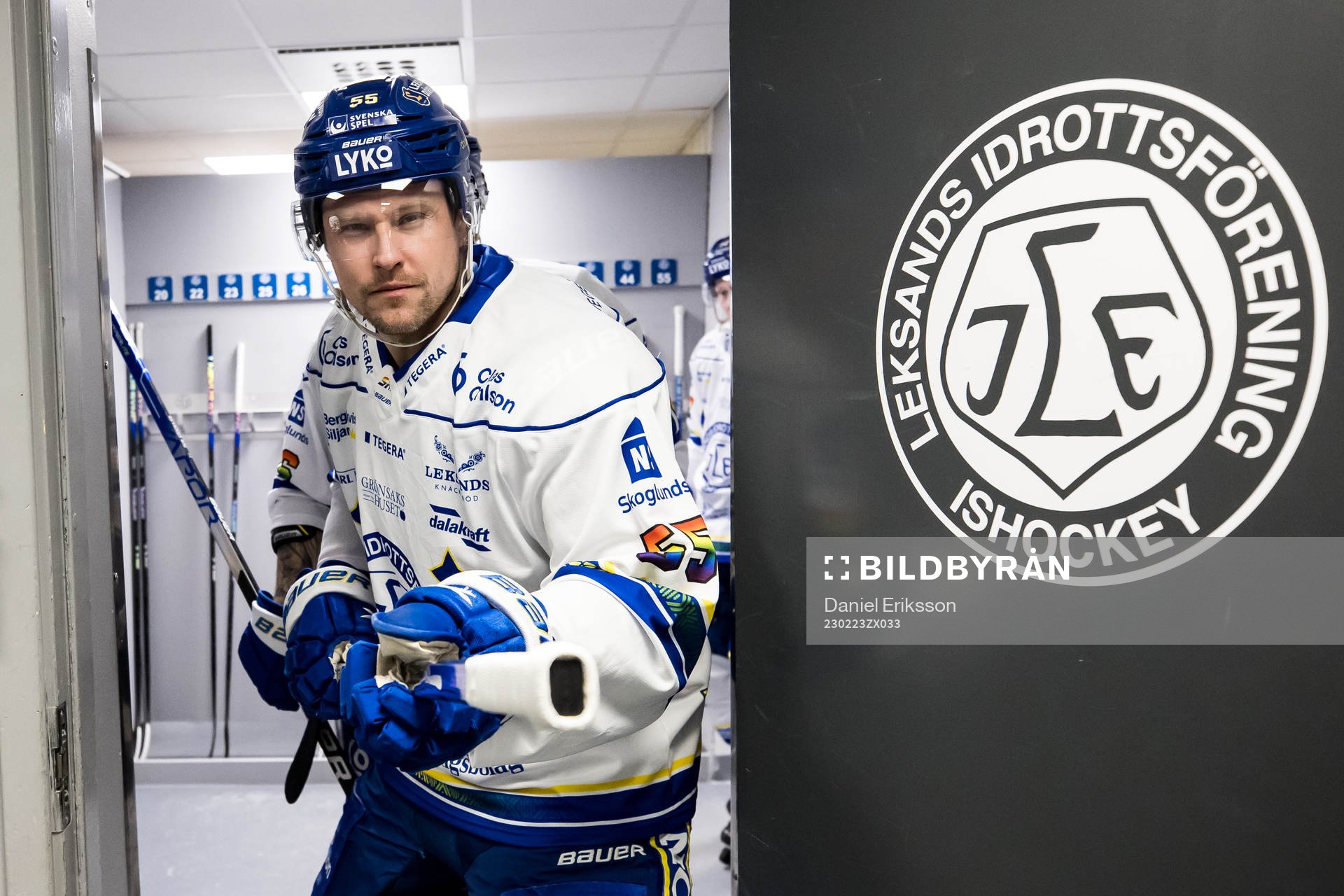 Leksands Jonas Ahnelöv innan ishockeymatchen i SHL mellan