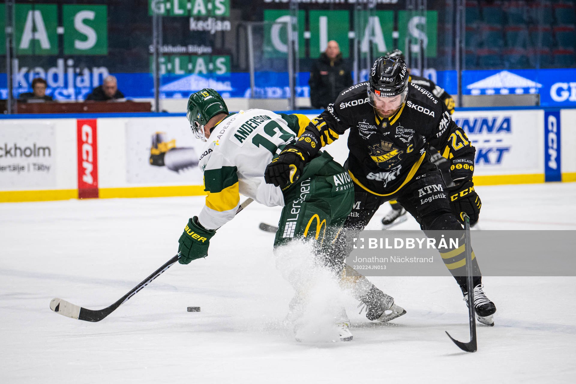 AIKs Christian Sandberg och Björklövens Fredric Andersson