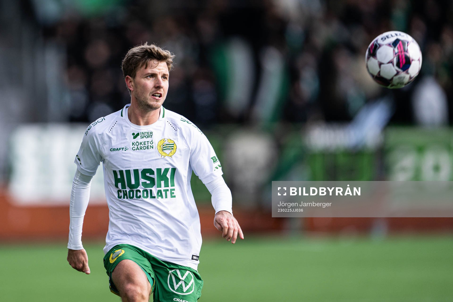 Hammarbys Joel Nilsson under fotbollsmatchen i Svenska Cupen mellan Norrby och Hammarby den 25 februari 2023 i Borås. 