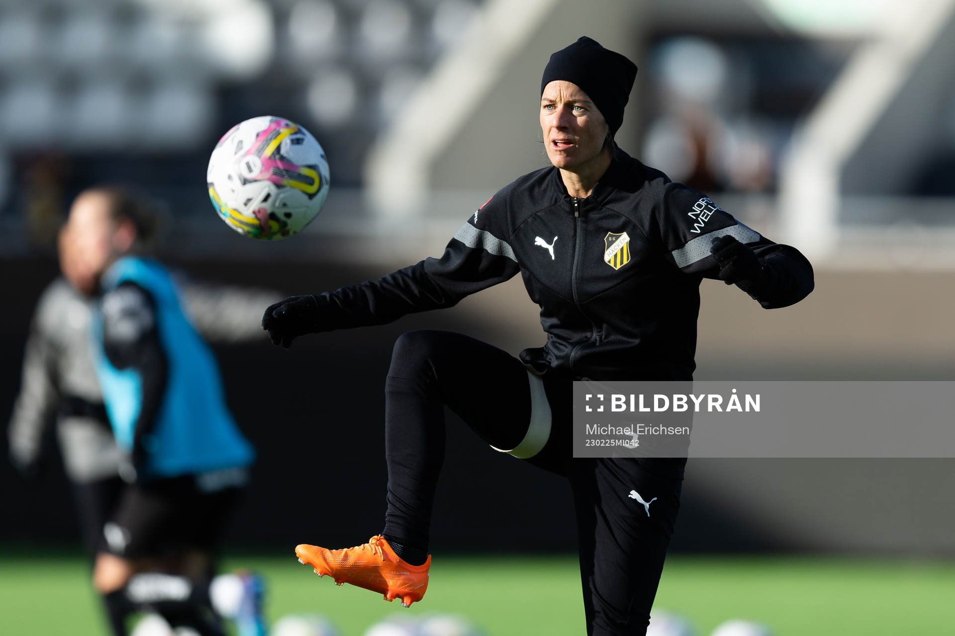 Häckens Aivi Luik innan fotbollsmatchen i Svenska Cupen