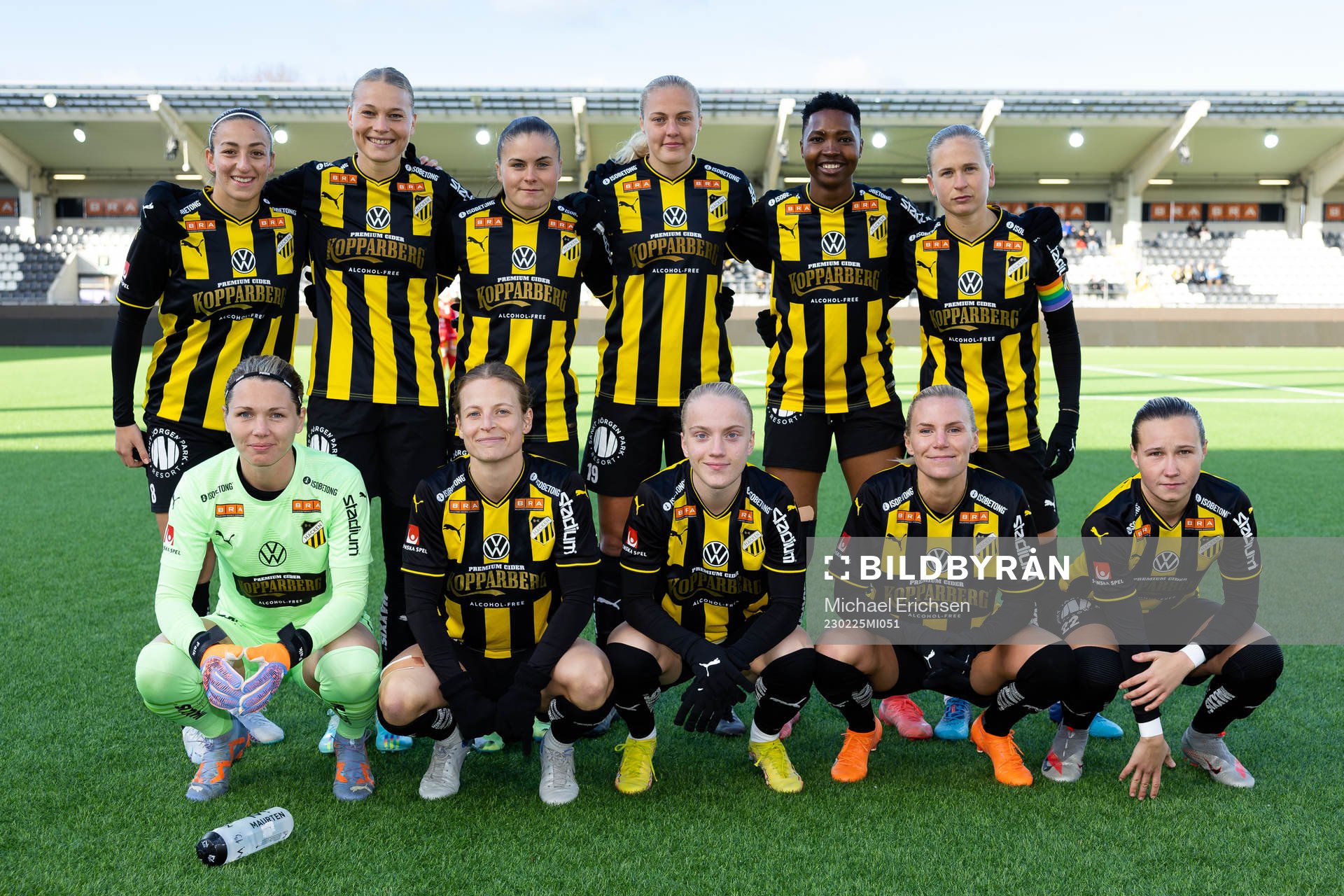 Häckens startelva innan fotbollsmatchen i Svenska Cupen mellan Häcken och Örebro den 25 februari 2023 i Göteborg. 