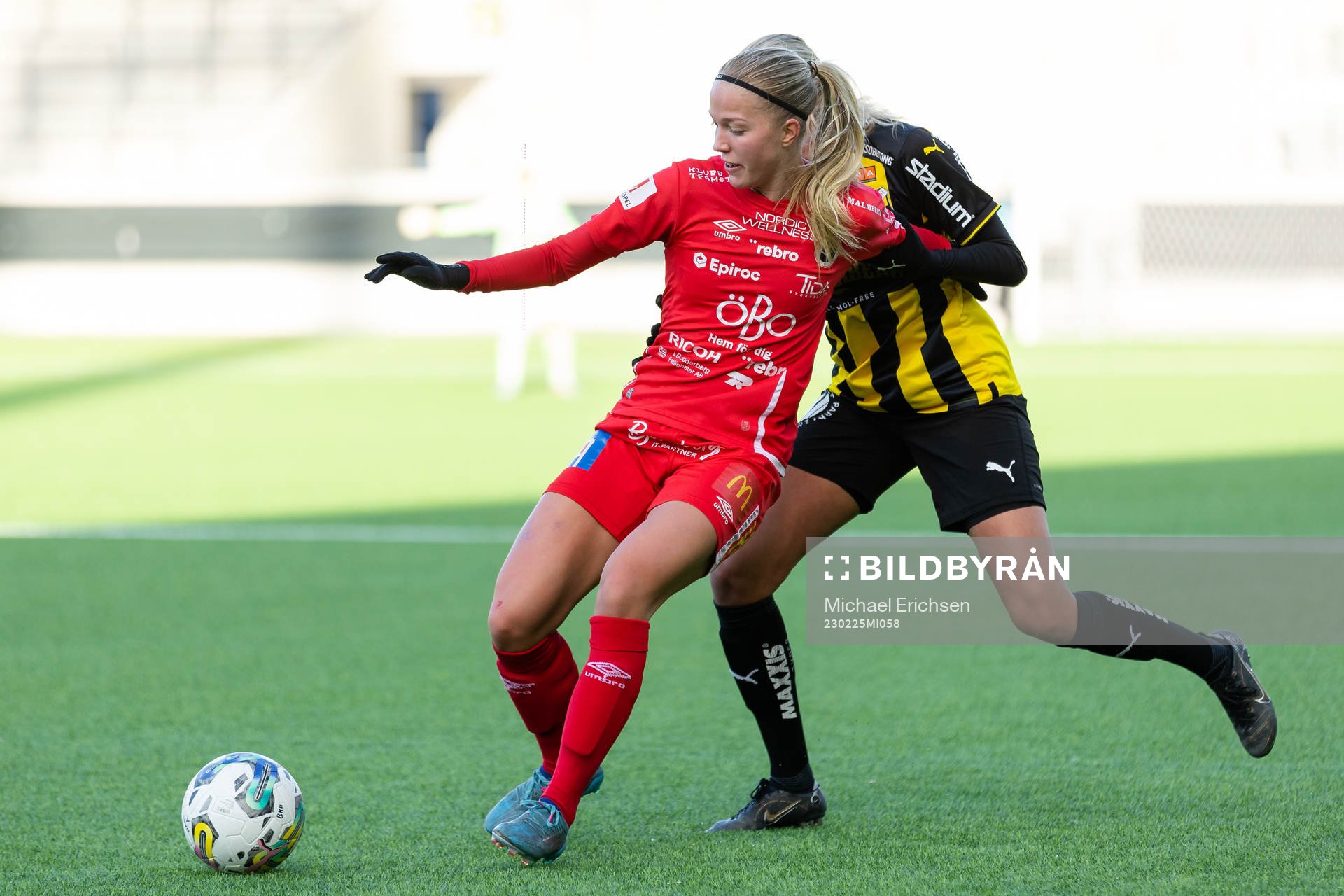 Örebros Lisa Frisk under fotbollsmatchen i Svenska Cupen mellan Häcken och Örebro den 25 februari 2023 i Göteborg. 