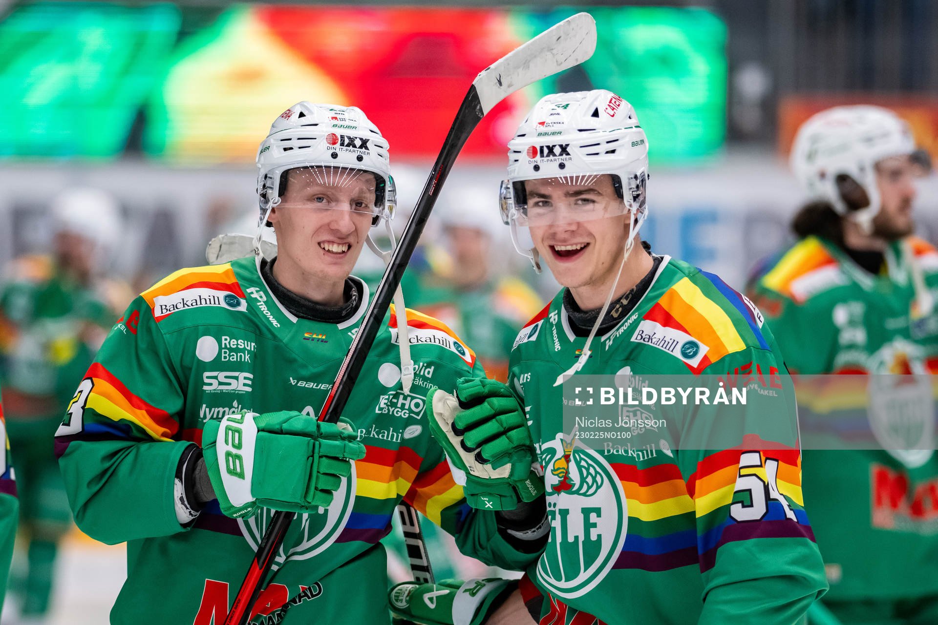 Rögles Oliver Tärnström  och William Wallinder jublar