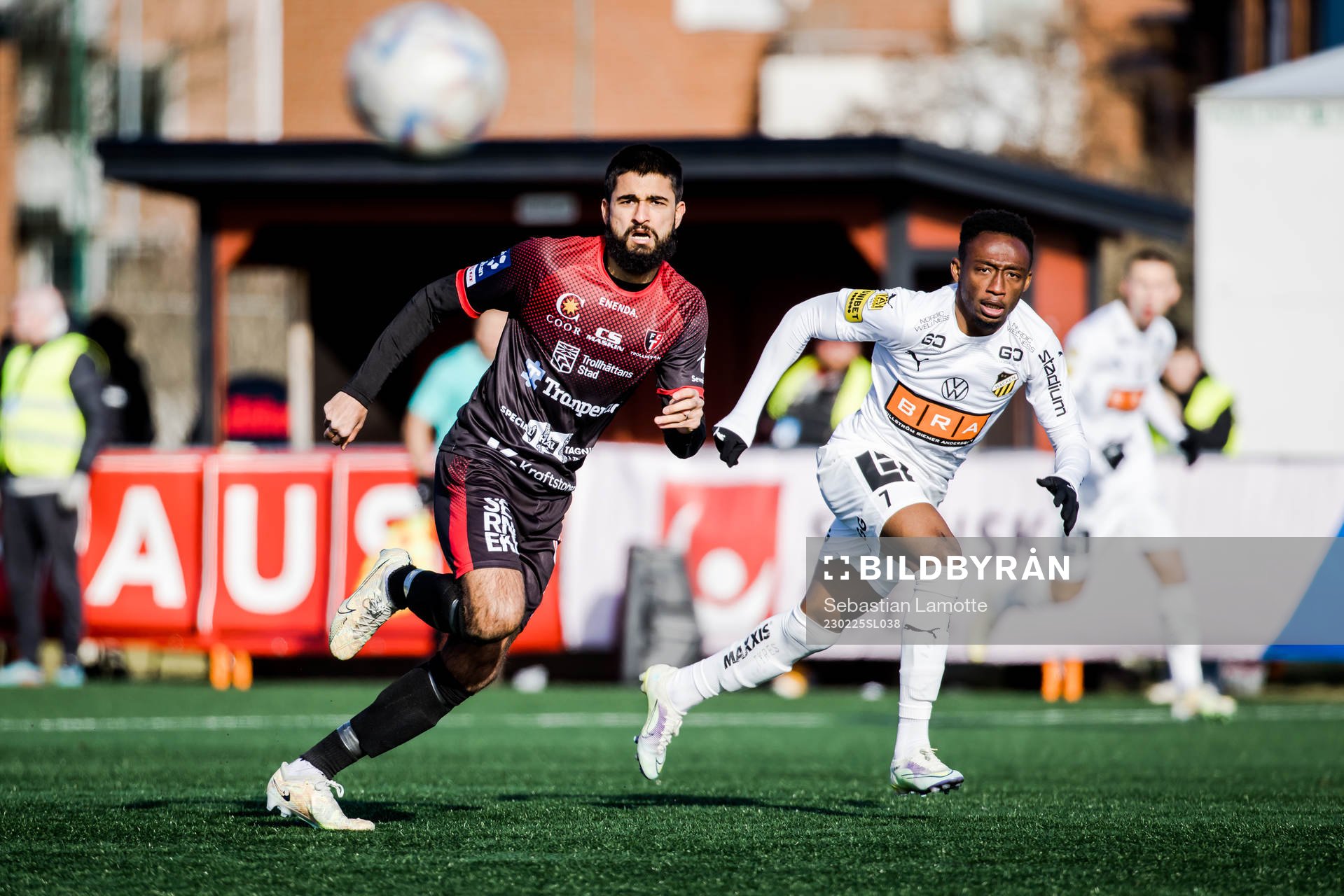 Trollhättans Suleman Zurmati under fotbollsmatchen i Svenska Cupen mellan Trollhättan och Häcken den 25 februari 2023 i Trollhättan.