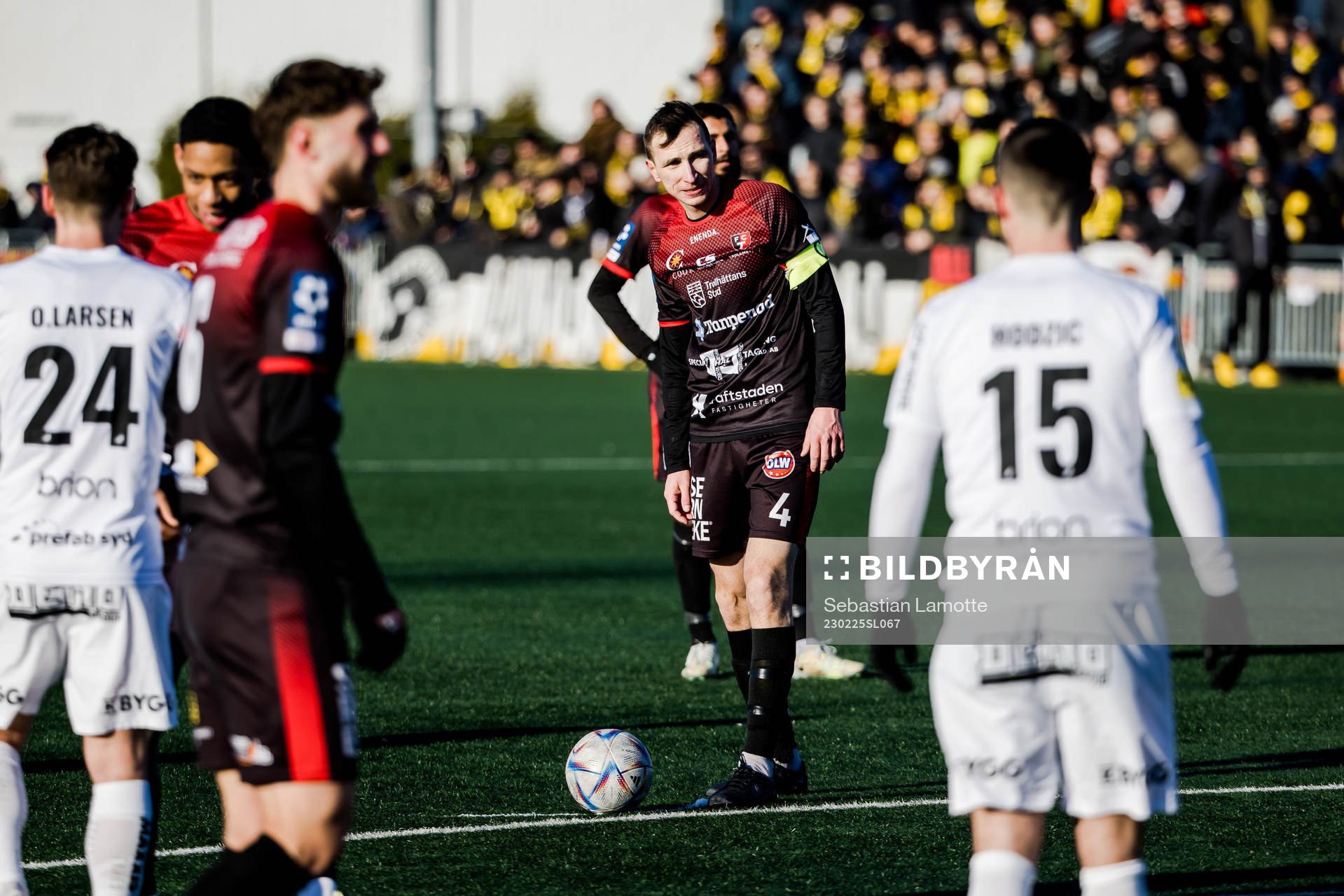 Trollhättans Alen Kasumovic under fotbollsmatchen i Svenska Cupen mellan Trollhättan och Häcken den 25 februari 2023 i Trollhättan.