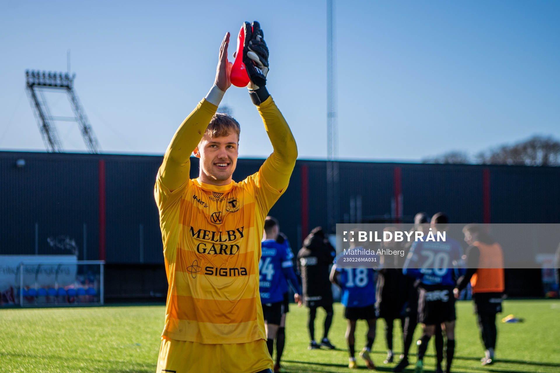 Trelleborgs målvakt Kasper Thiesson Kristensen jublar