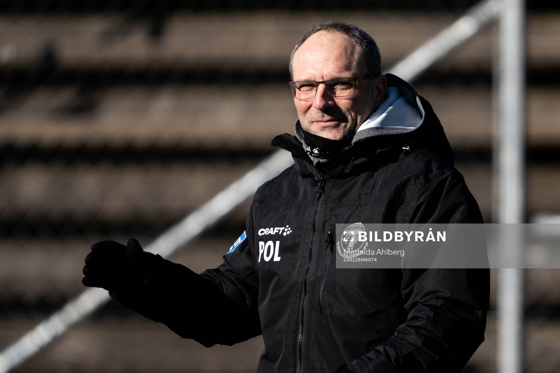 Trelleborgs tränare Per-Ola Ljung under fotbollsmatchen i Svenska Cupen mellan Helsingborg och Trelleborg den 26 februari 2023 i Helsingborg. 