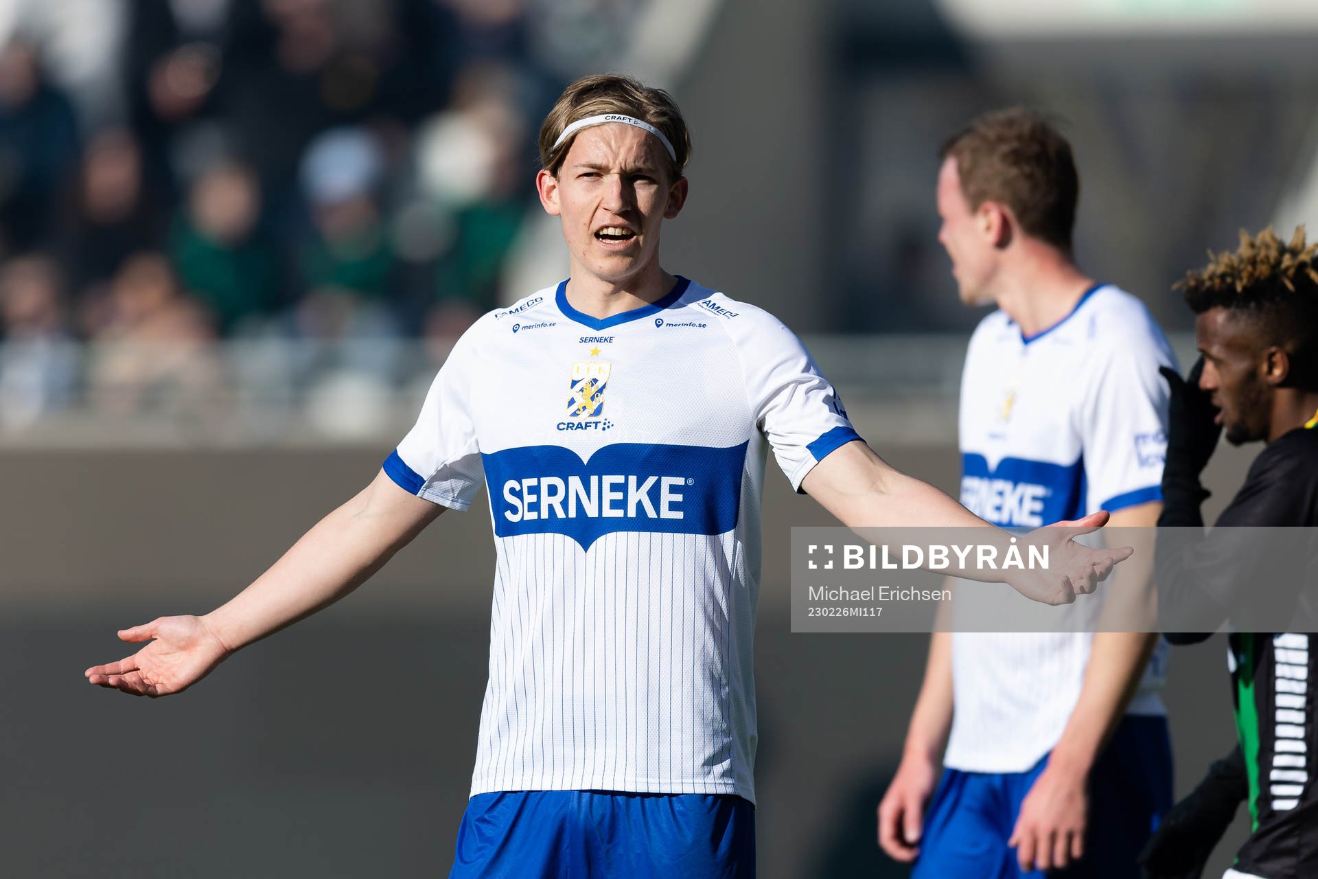 IFK Göteborgs Johan Bångsbo under fotbollsmatchen i Svenska Cupen mellan GAIS och IFK Göteborg den 26 februari 2023 i Göteborg. 