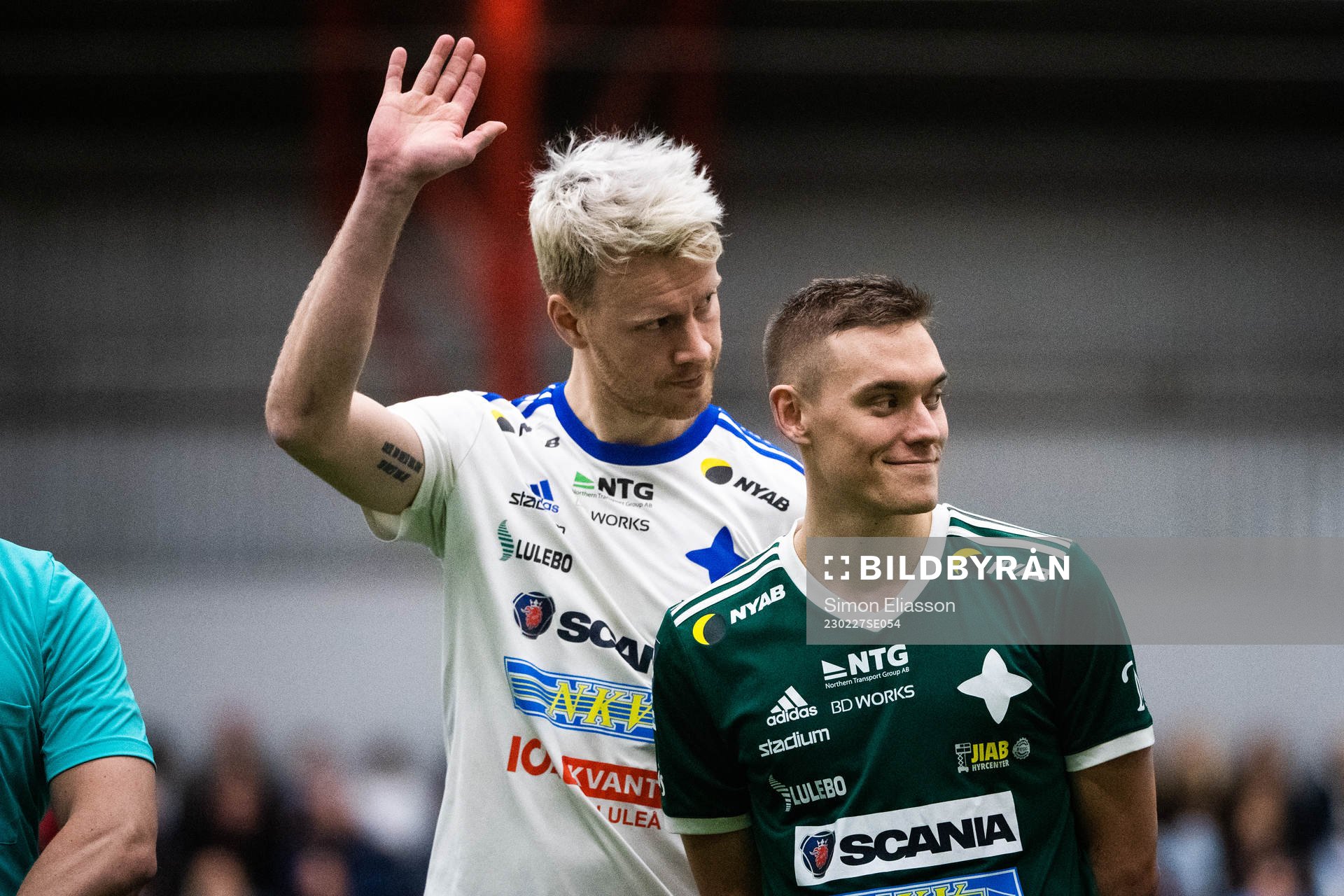 IFK Luleås William Olausson och målvakt Rasmus Juhani