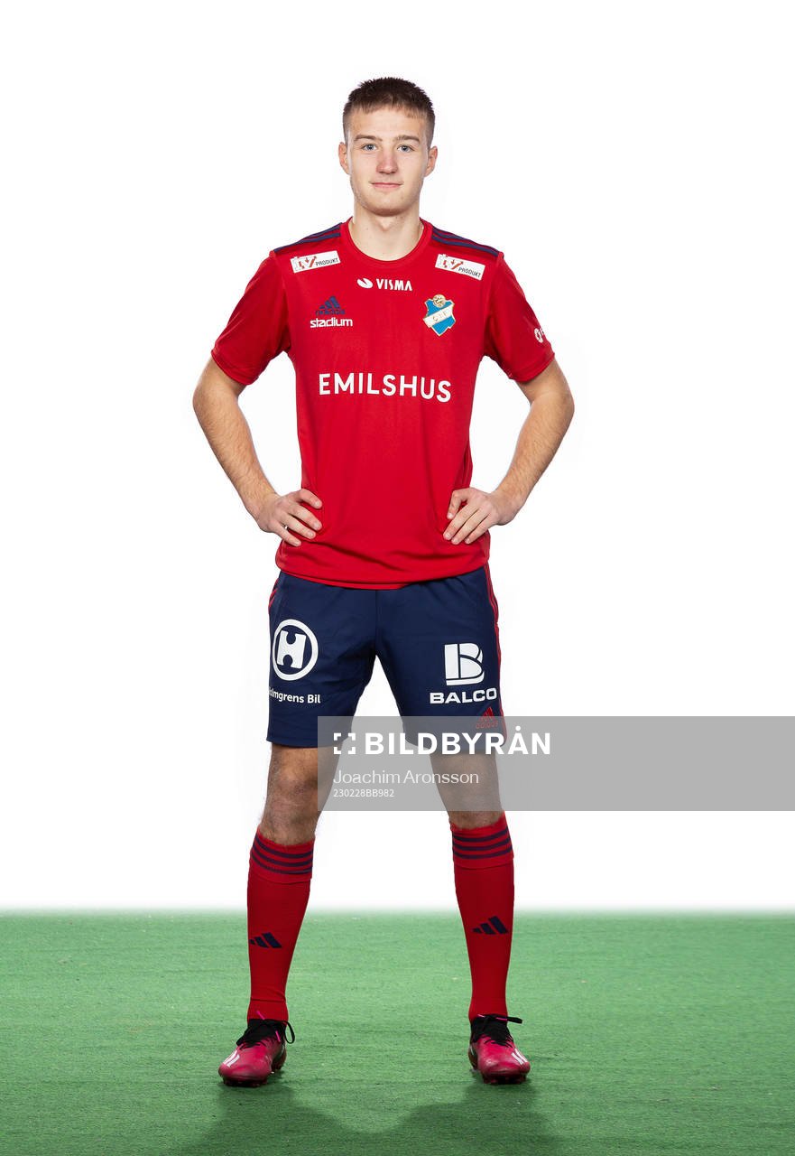 Östers André Gustafson poserar för ett porträtt den 28 februari 2023 i Växjö.