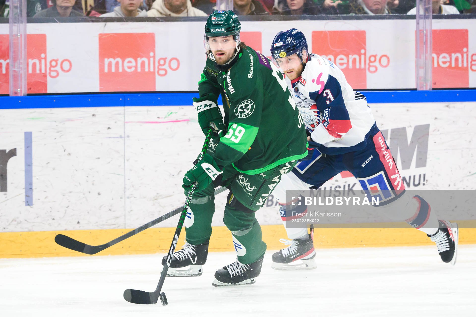 Färjestads Linus Johansson och Linköpings Linus Hultström