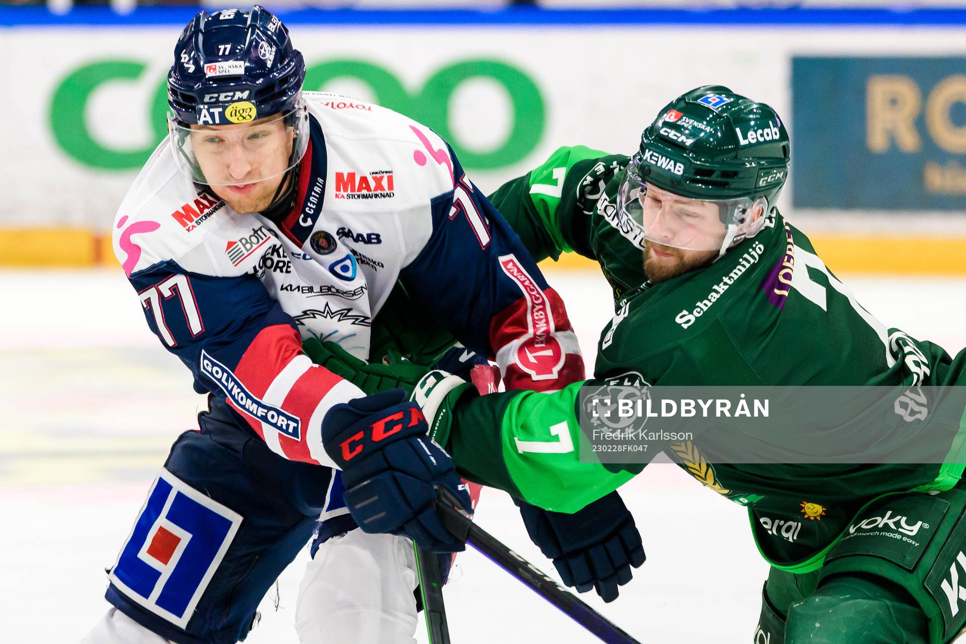 Linköpings Markus Hännikäinen och Färjestads Axel
