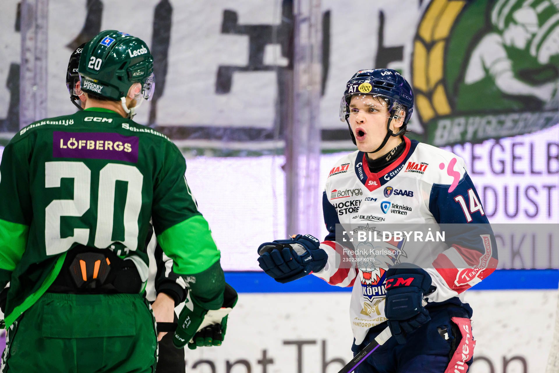 Färjestads Marcus Westfält och Linköpings Arvid Costmar