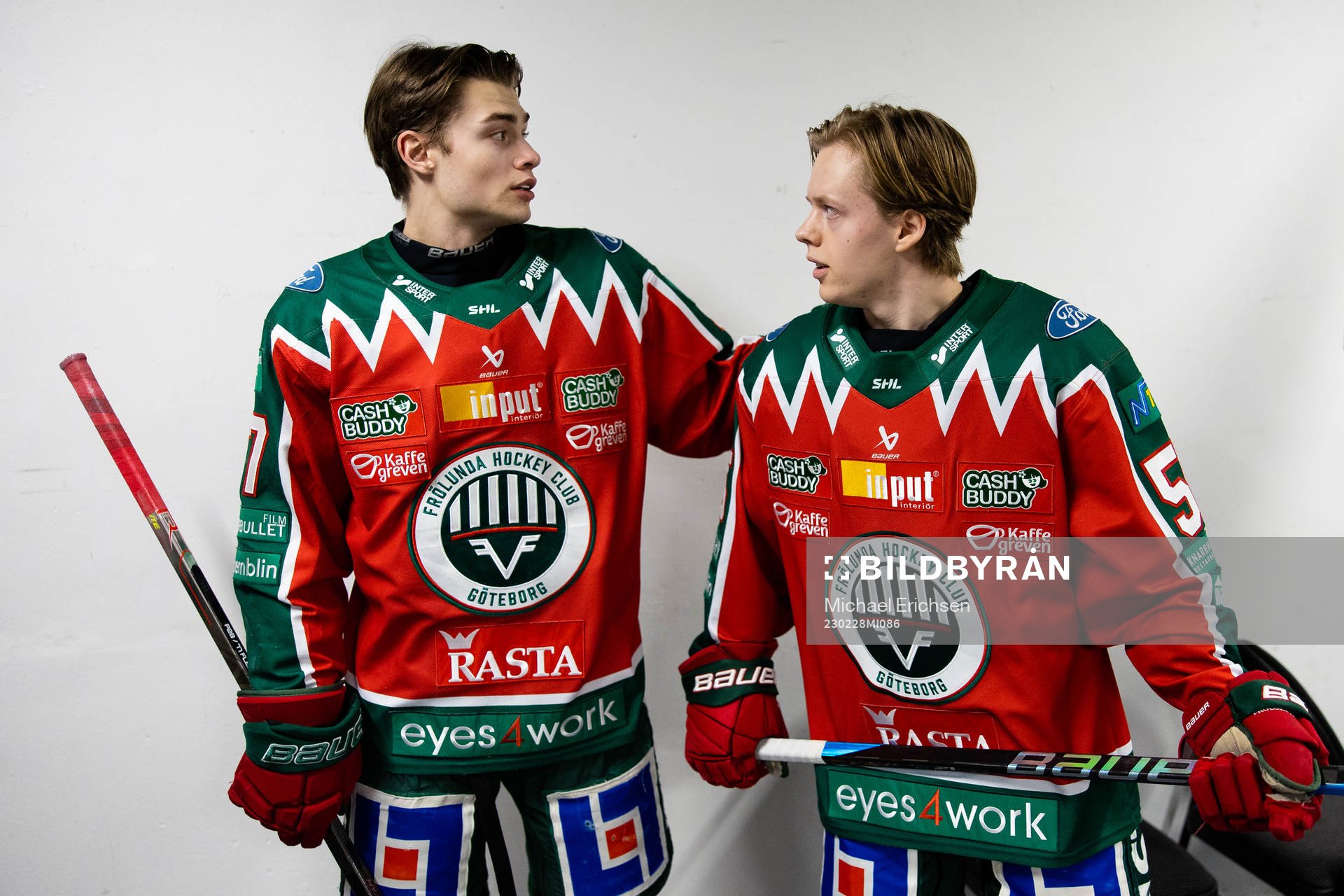 Frölundas Isac Born och Teodor Forssander innan
