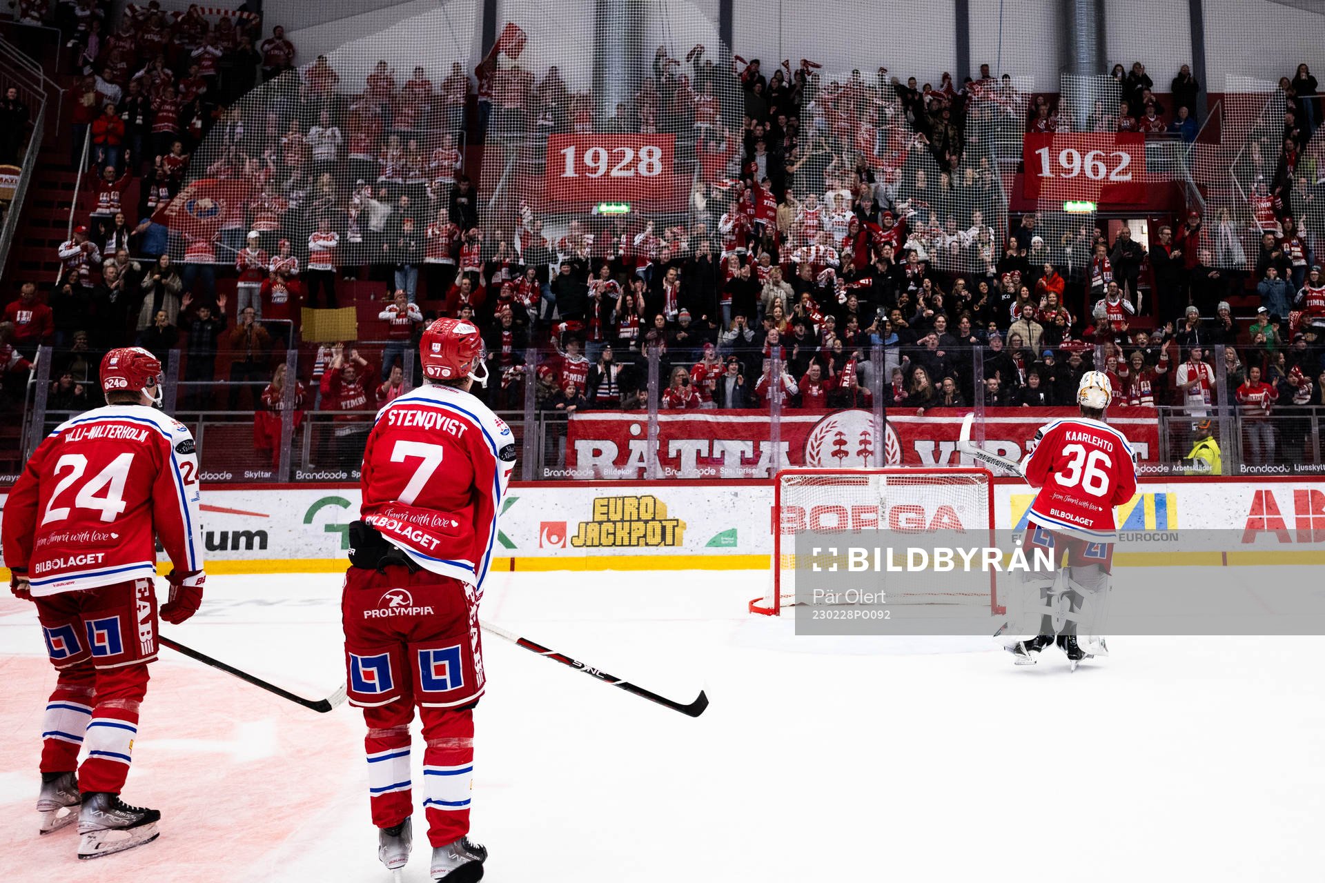 Timrås målvakt Karolus Kaarlehto, Jakob Stenqvist och
