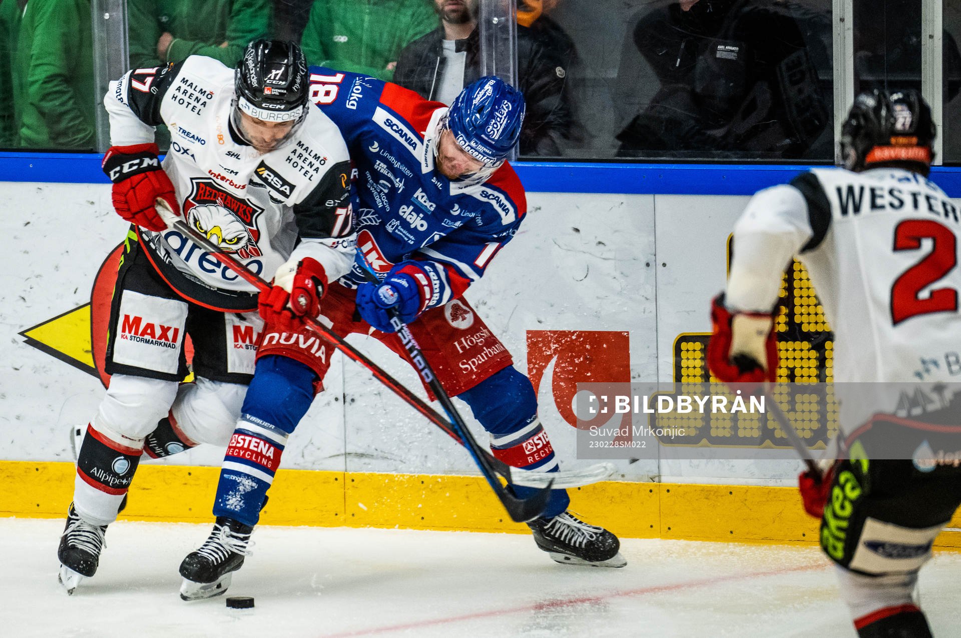 Malmö Redhawks Pathrik Westerholm och Oskarshamns Niclas