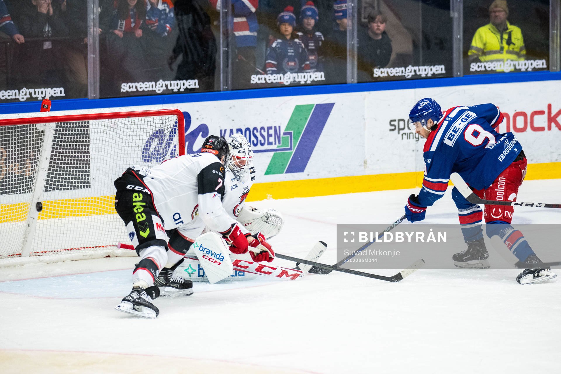 Malmö Redhawks Oliver Lauridsen och målvakt Adam Werner