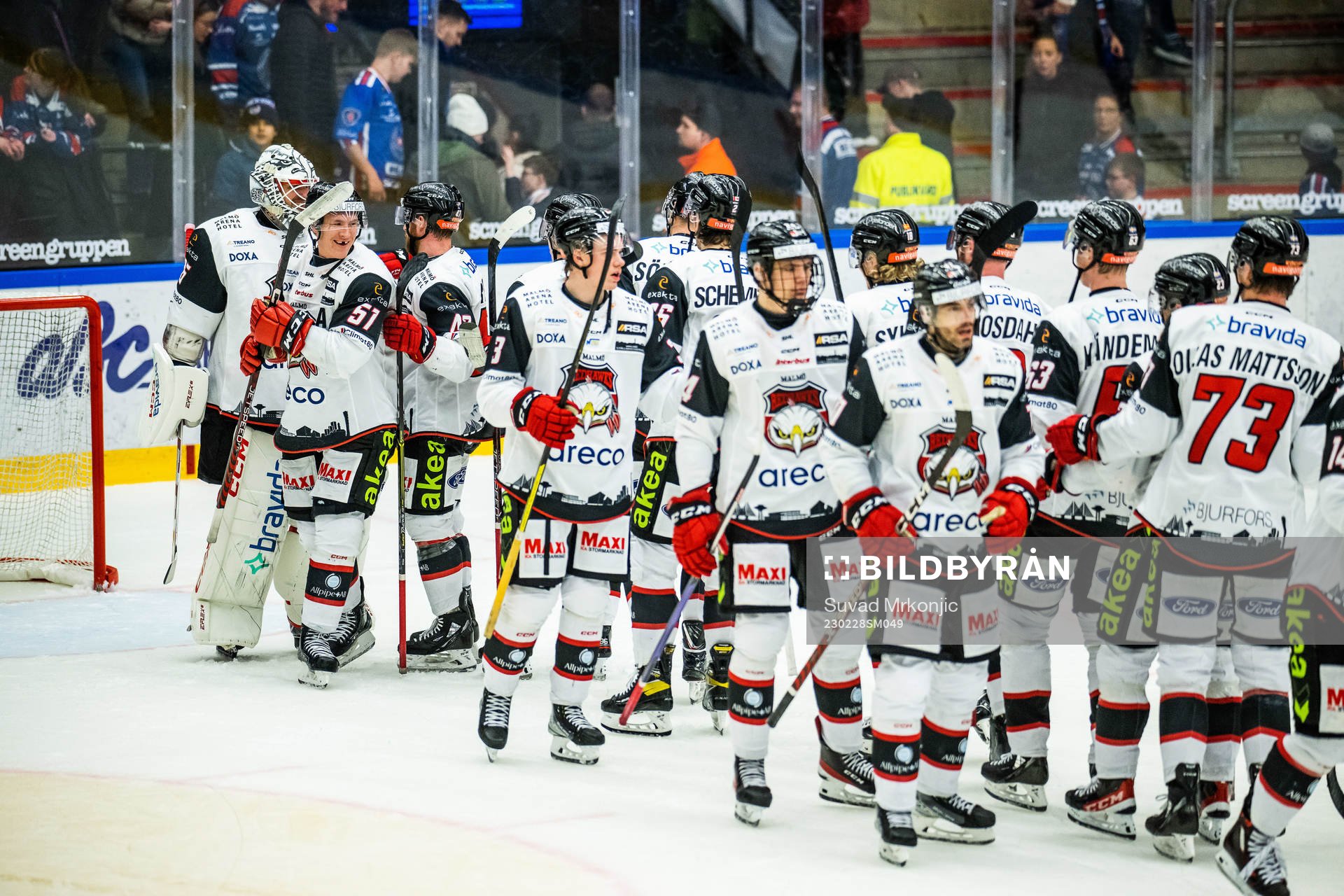Malmö Redhawks spelare jublar