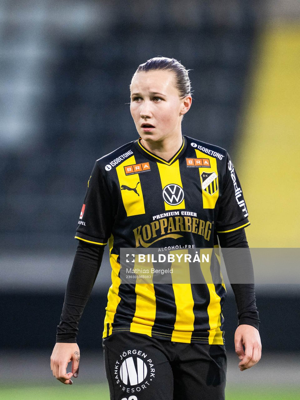 Häckens Marika Bergman Lundinunder träningsmatchen i