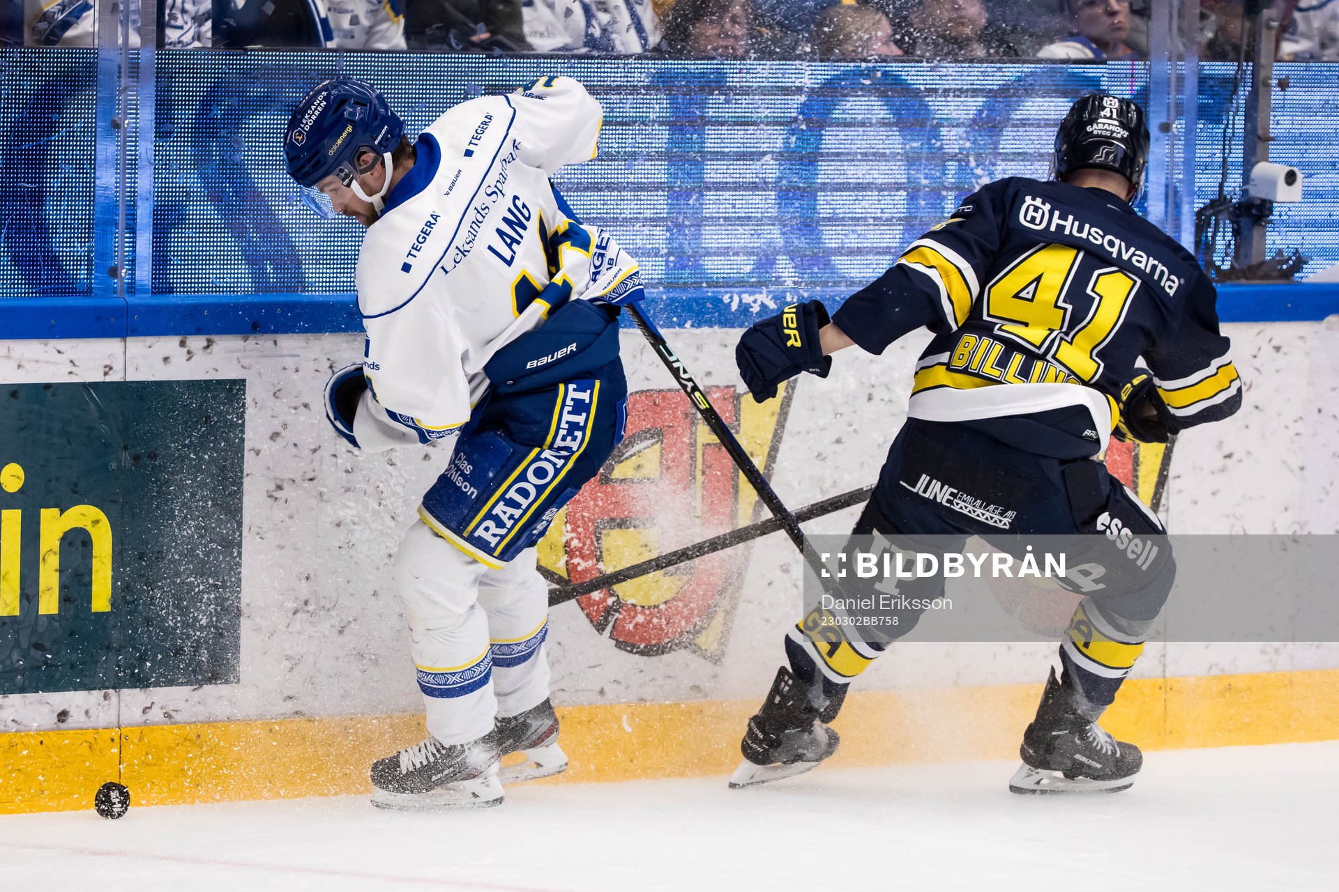 Leksands Oskar Lang och HV71s Chad Billins