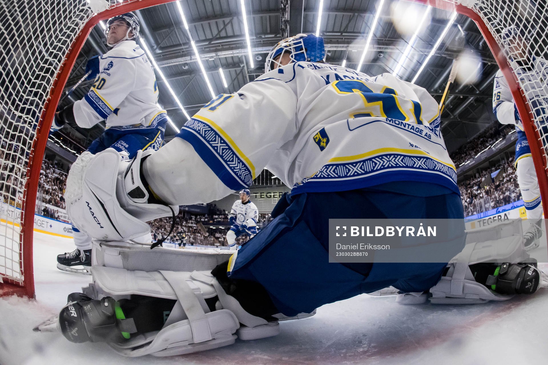 Leksands Lian Bichsel och Leksands målvakt Kasimir Kaskisuo