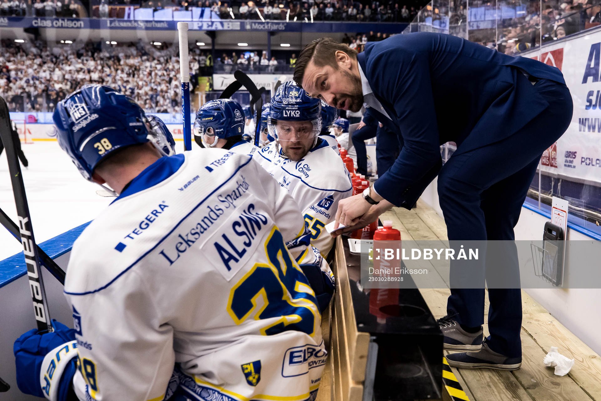 Leksands assisterande tränare Pär Styf och Leksands Jonas