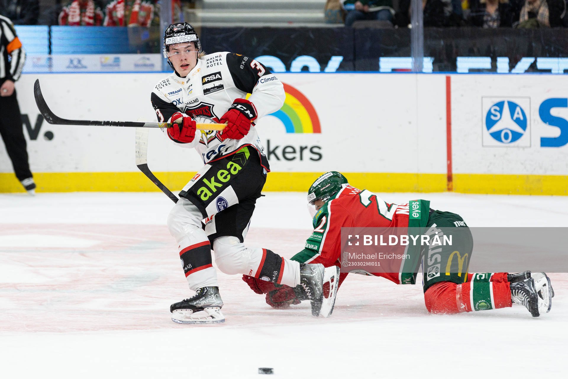 Malmö Redhawks Nuutti Viitasalo och Frölundas Linus