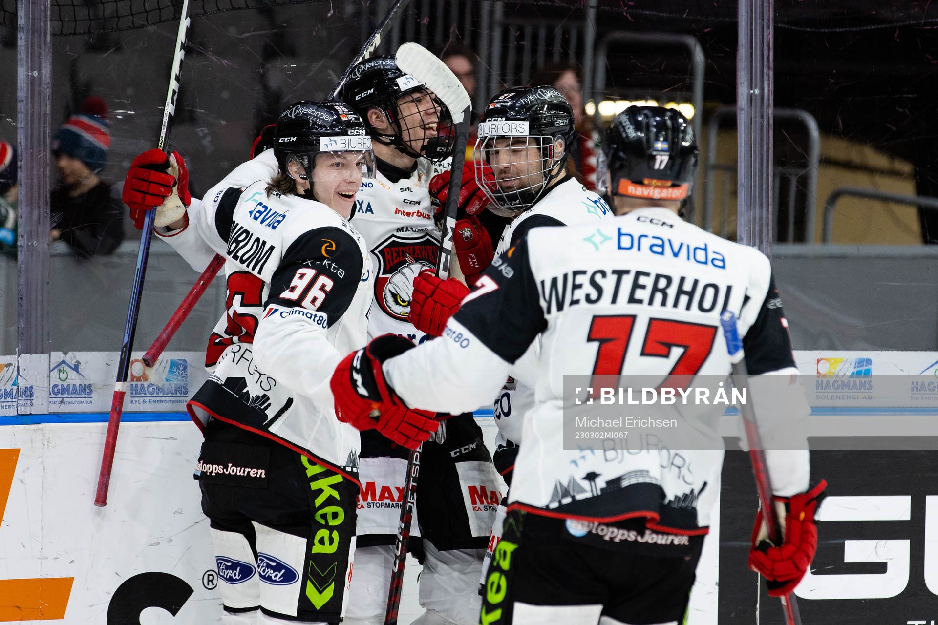 Malmö Redhawks Anton Wahlberg jublar