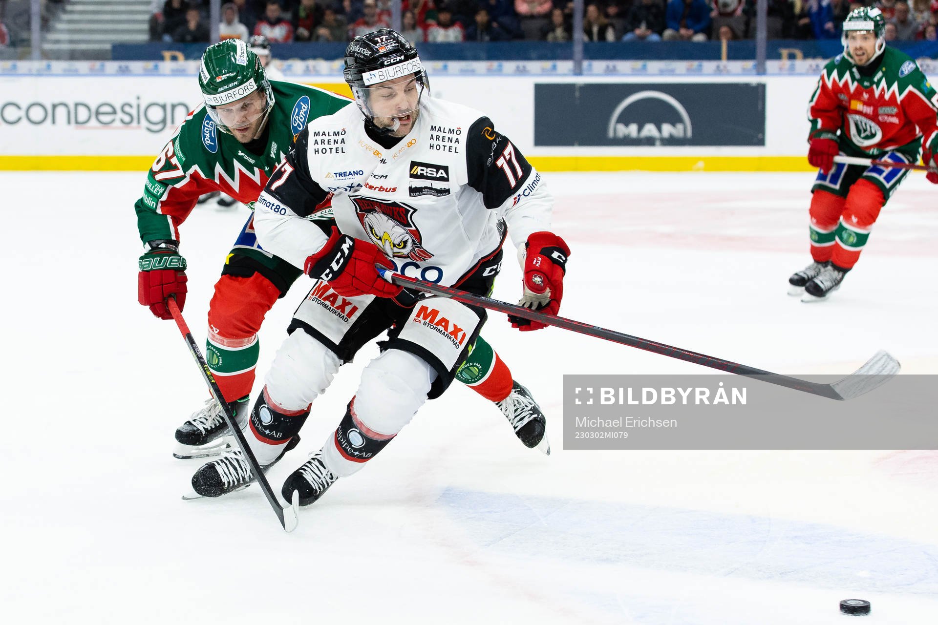 Frölundas Jacob Nilsson och Malmö Redhawks Pathrik