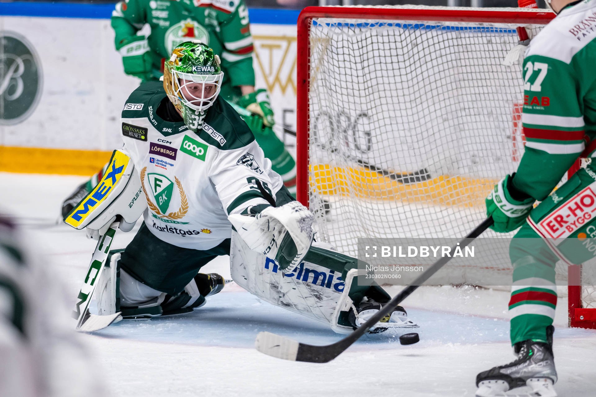 Färjestads målvakt Dennis Hildeby