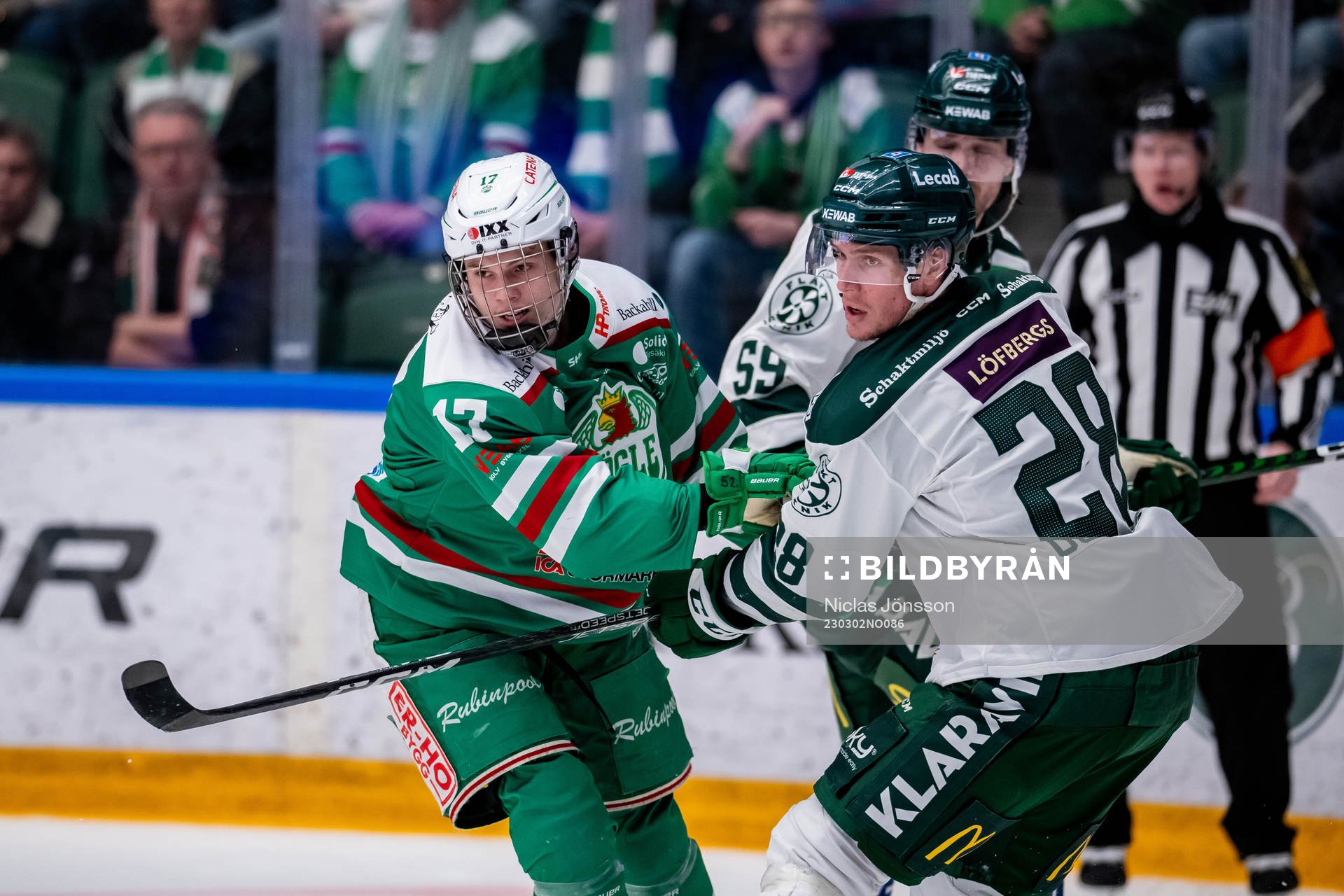 Rögles Felix Nilsson och Färjestads Mattias Göransson