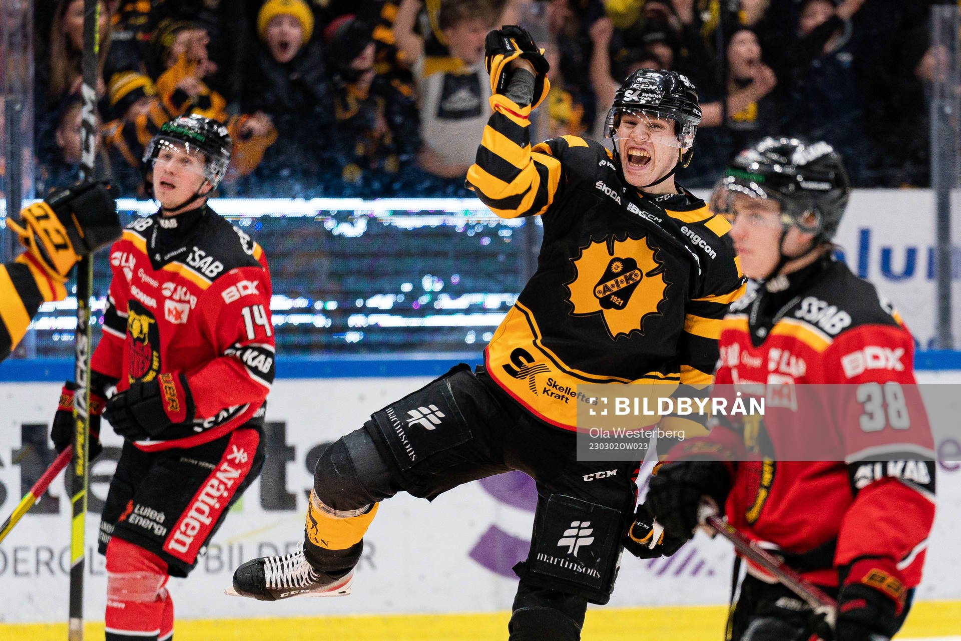 Skellefteås Albin Sundsvik jublar