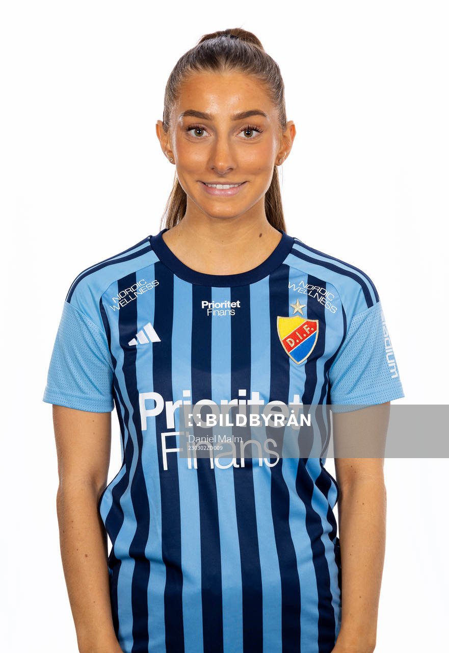 Djurgårdens Tilde Lindwall poserar för ett porträtt den 2 mars 2023 i Stockholm.
