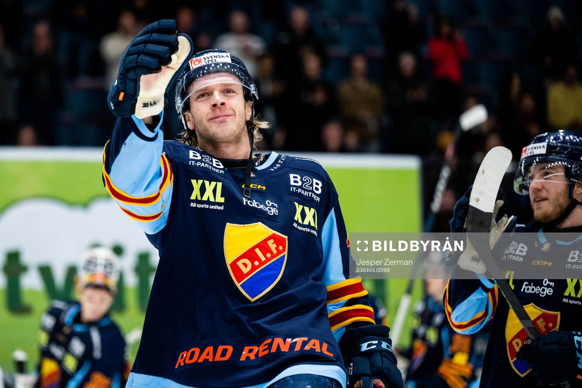 Djurgårdens Olle Liss jublar