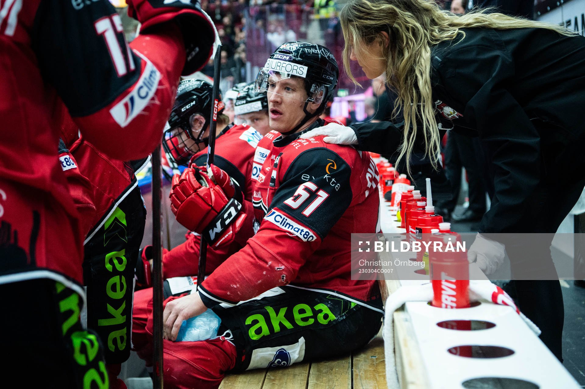 Malmö Redhawks Emil Sylvegård har ont