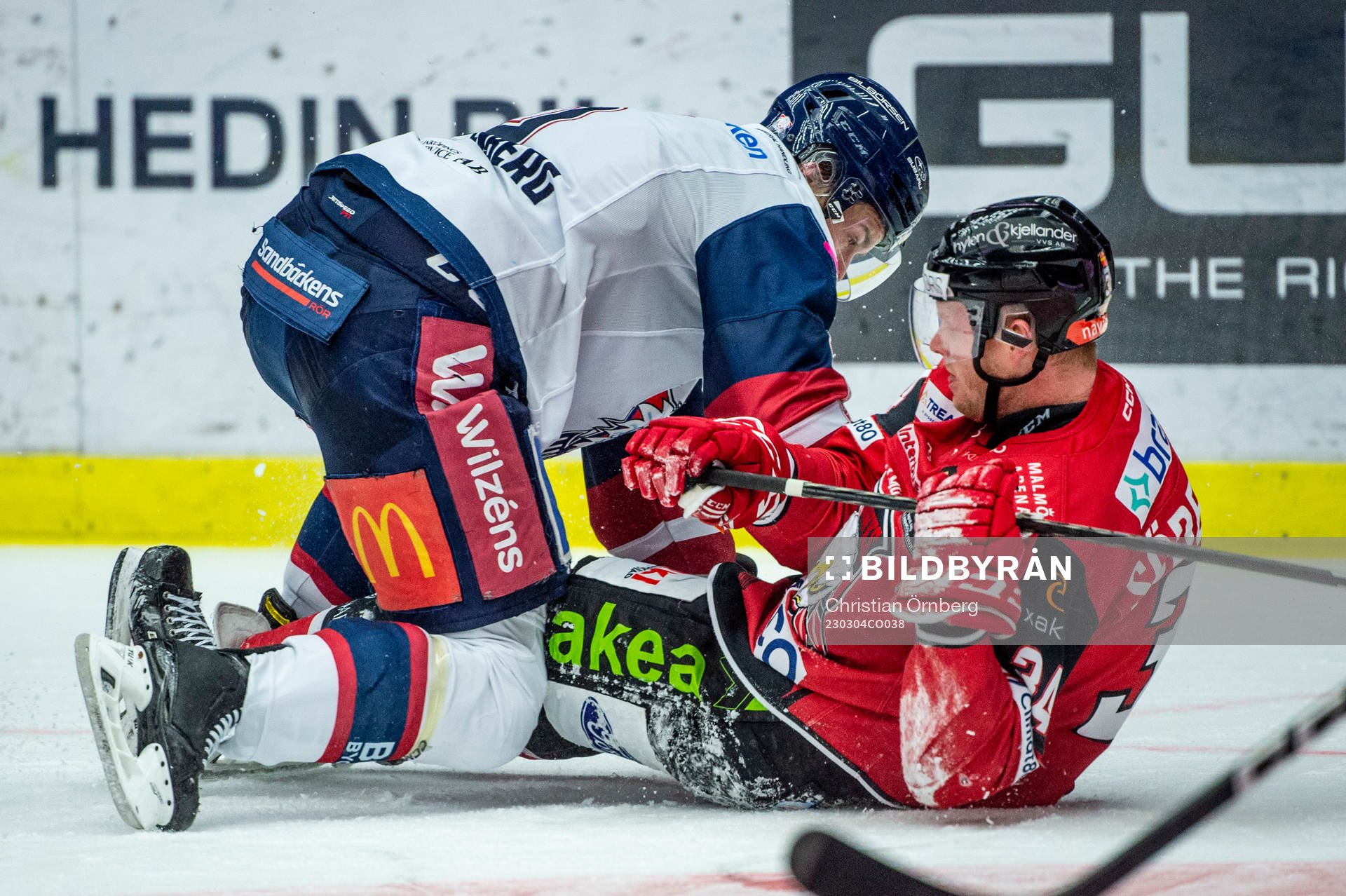 Linköpings Oscar Fantenberg mot Malmö Redhawks Carl