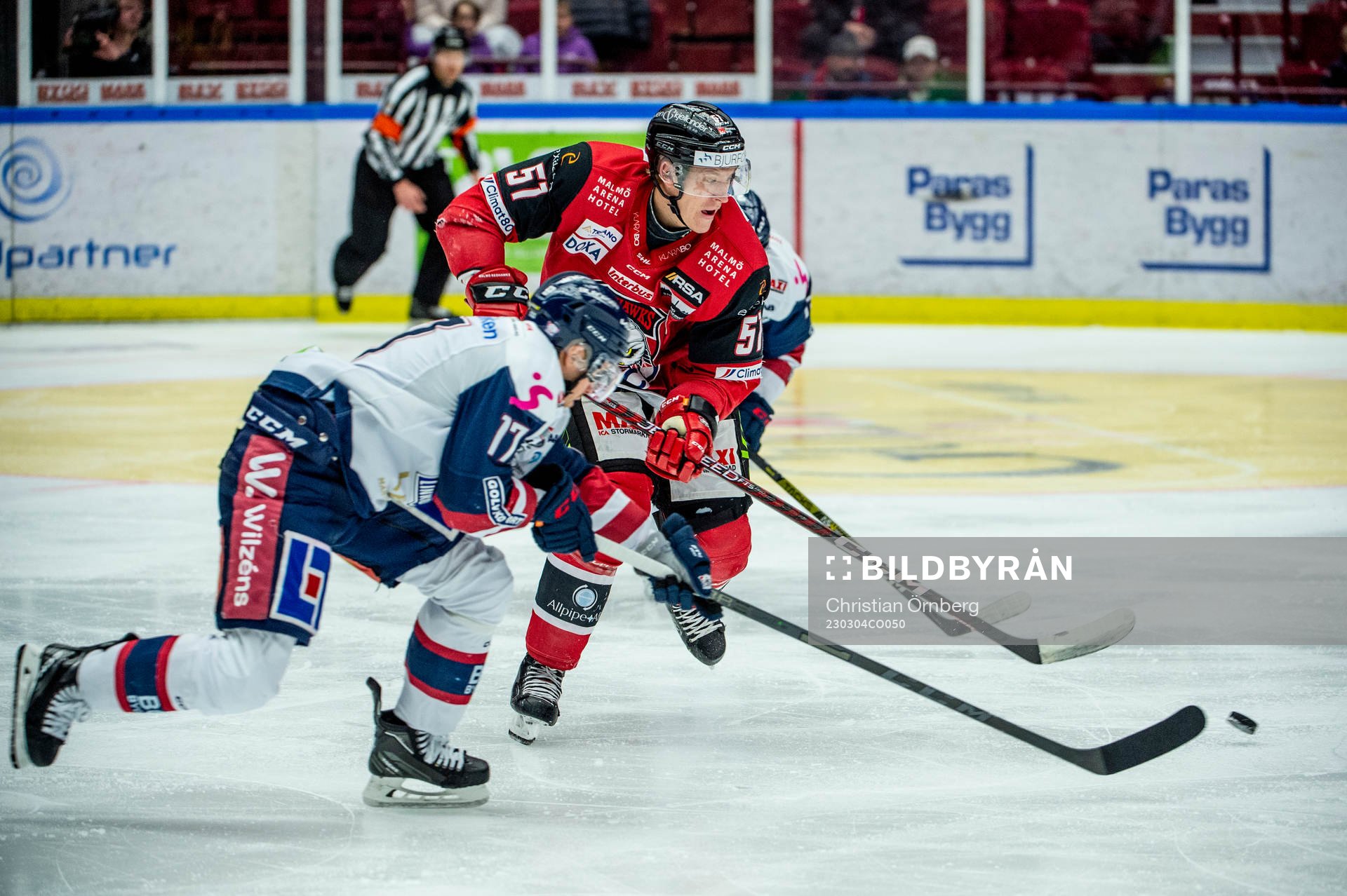 Malmö Redhawks Emil Sylvegård mot Linköpings Sebastian
