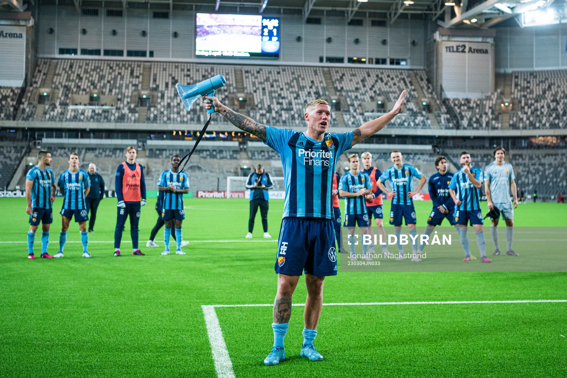 Djurgårdens Victor Edvardsen jublar