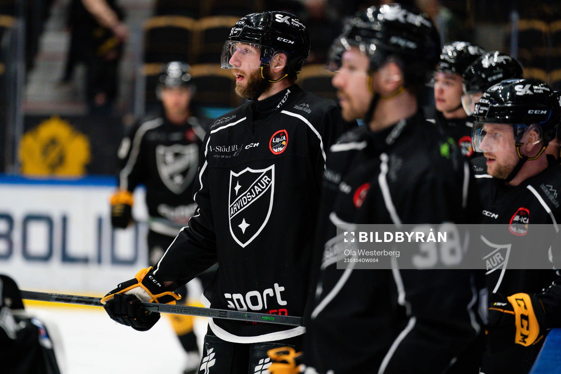 Skellefteås Petter Granberg  i Arvidsjaurs matchtröja