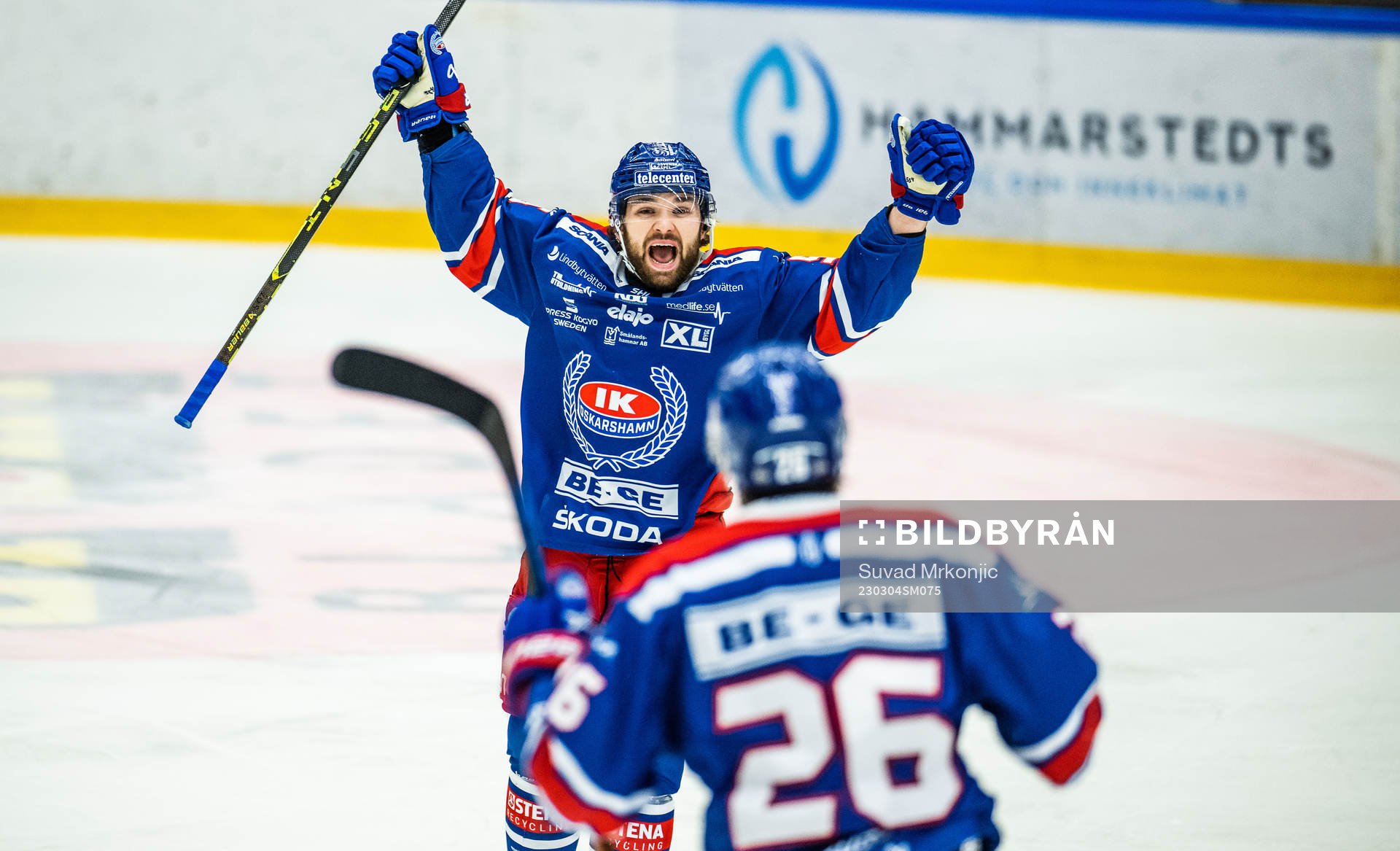 Oskarshamns Cameron Brace jublar